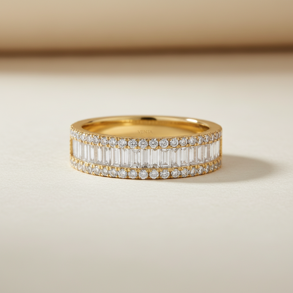 1,26 Karat Tasarım Baget Pırlanta Yüzük