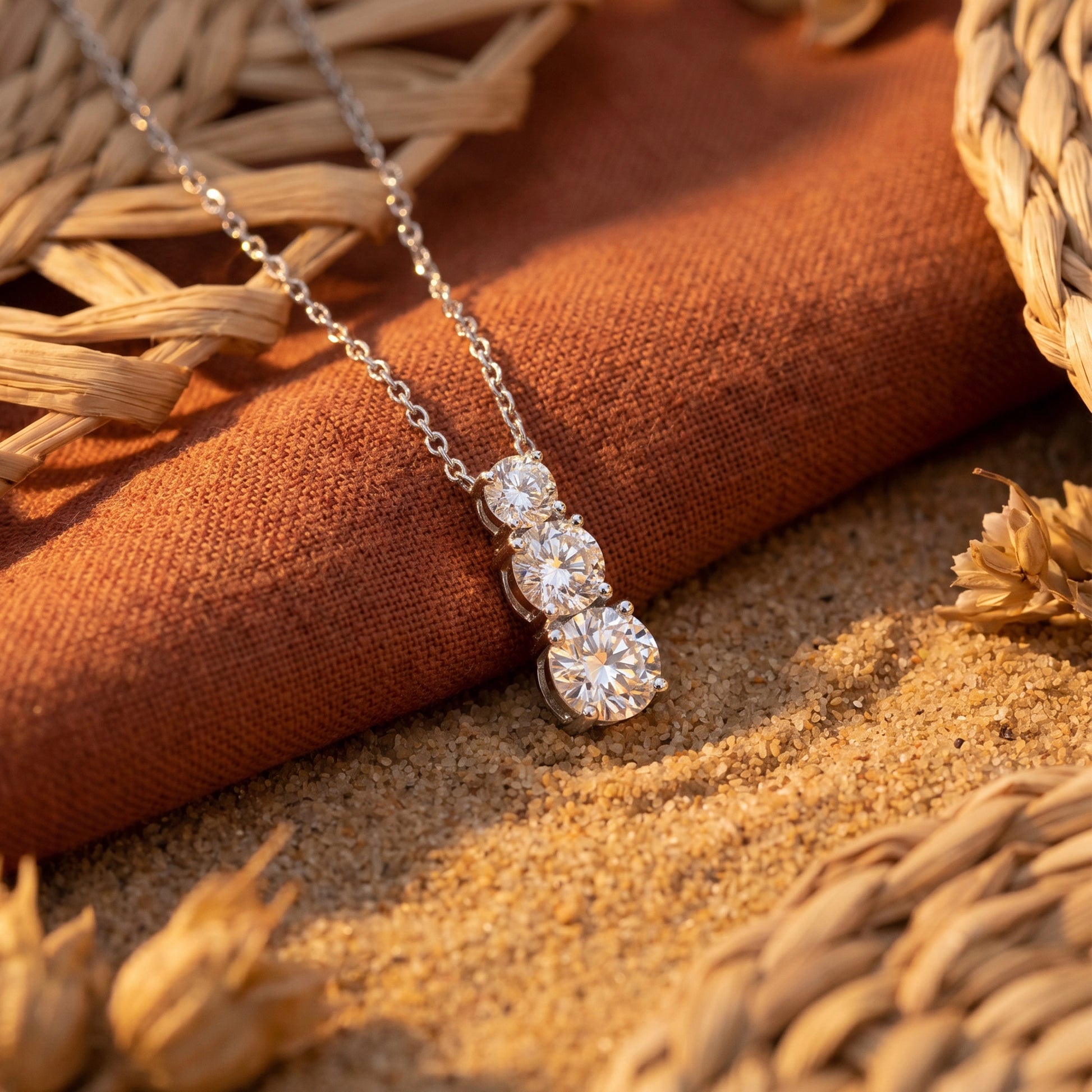 0,95 Karat F Renk Tasarım Pırlanta Kolye, F Renk SI - Venta Jewelry
