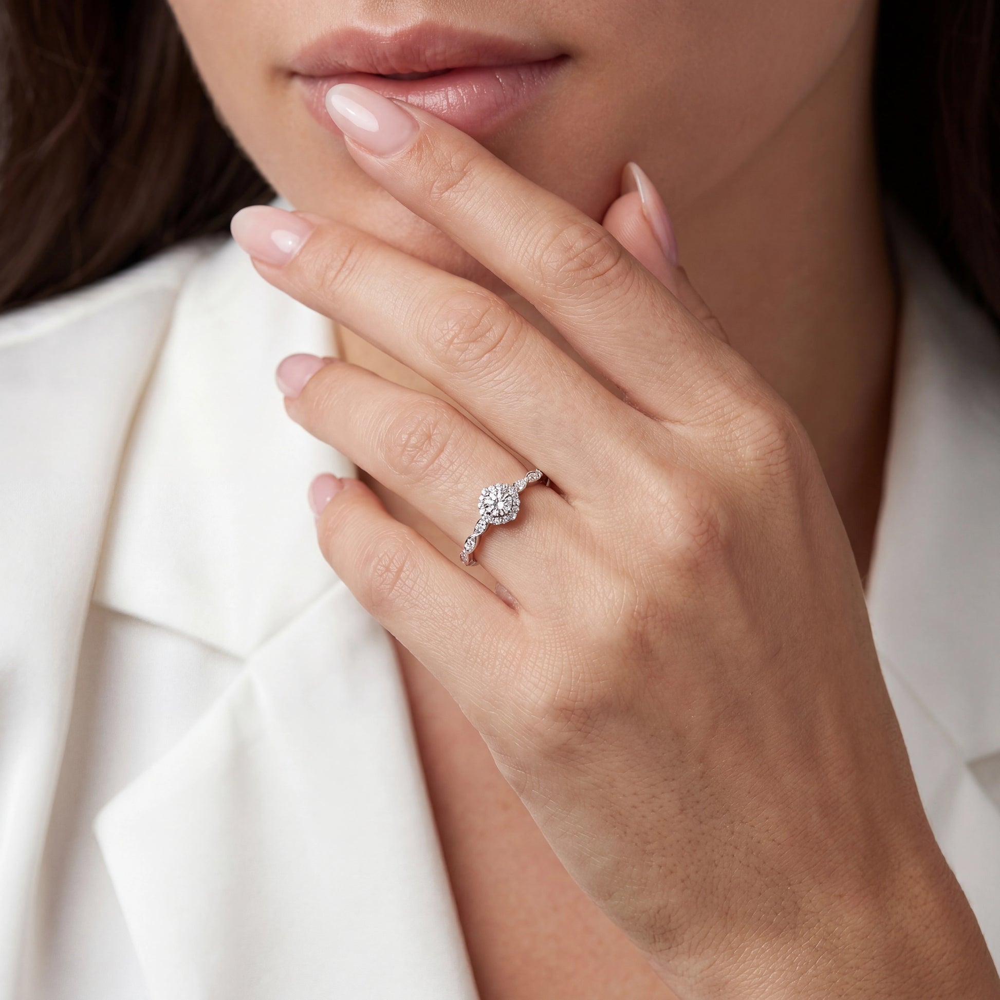 0,50 Karat F Renk Tasarım Tektaş Pırlanta Yüzük - Venta Jewelry