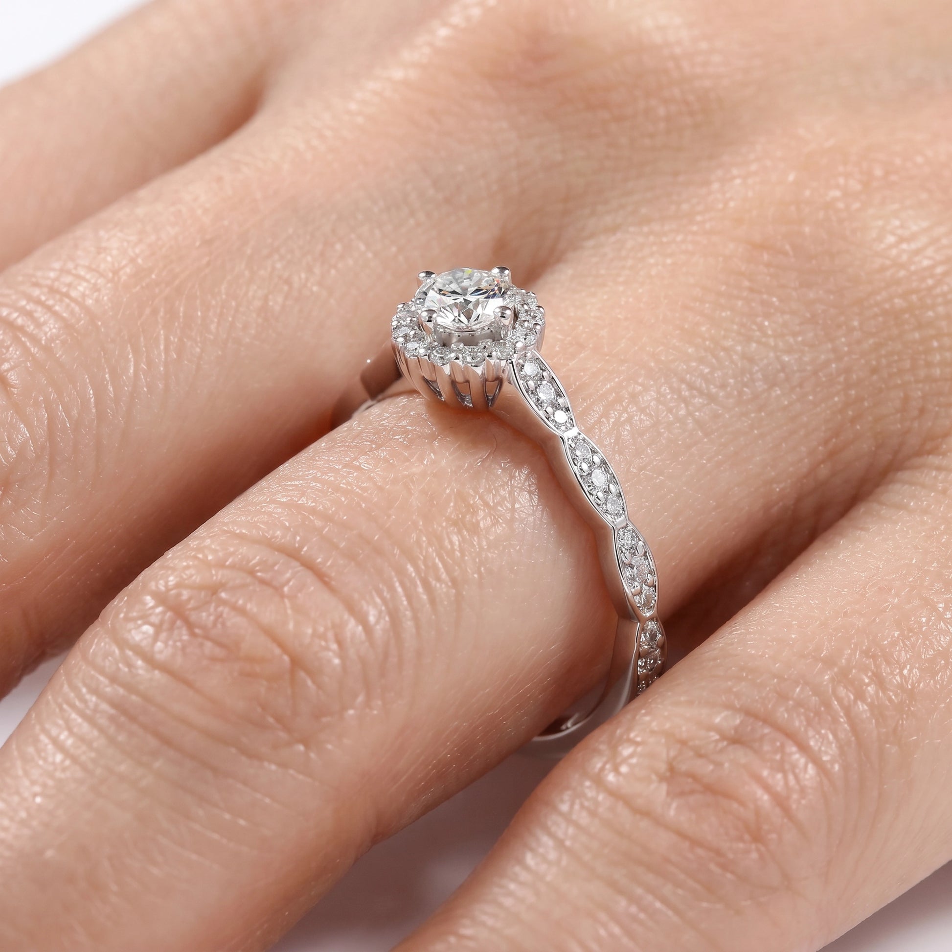 0,50 Karat F Renk Tasarım Tektaş Pırlanta Yüzük - Venta Jewelry