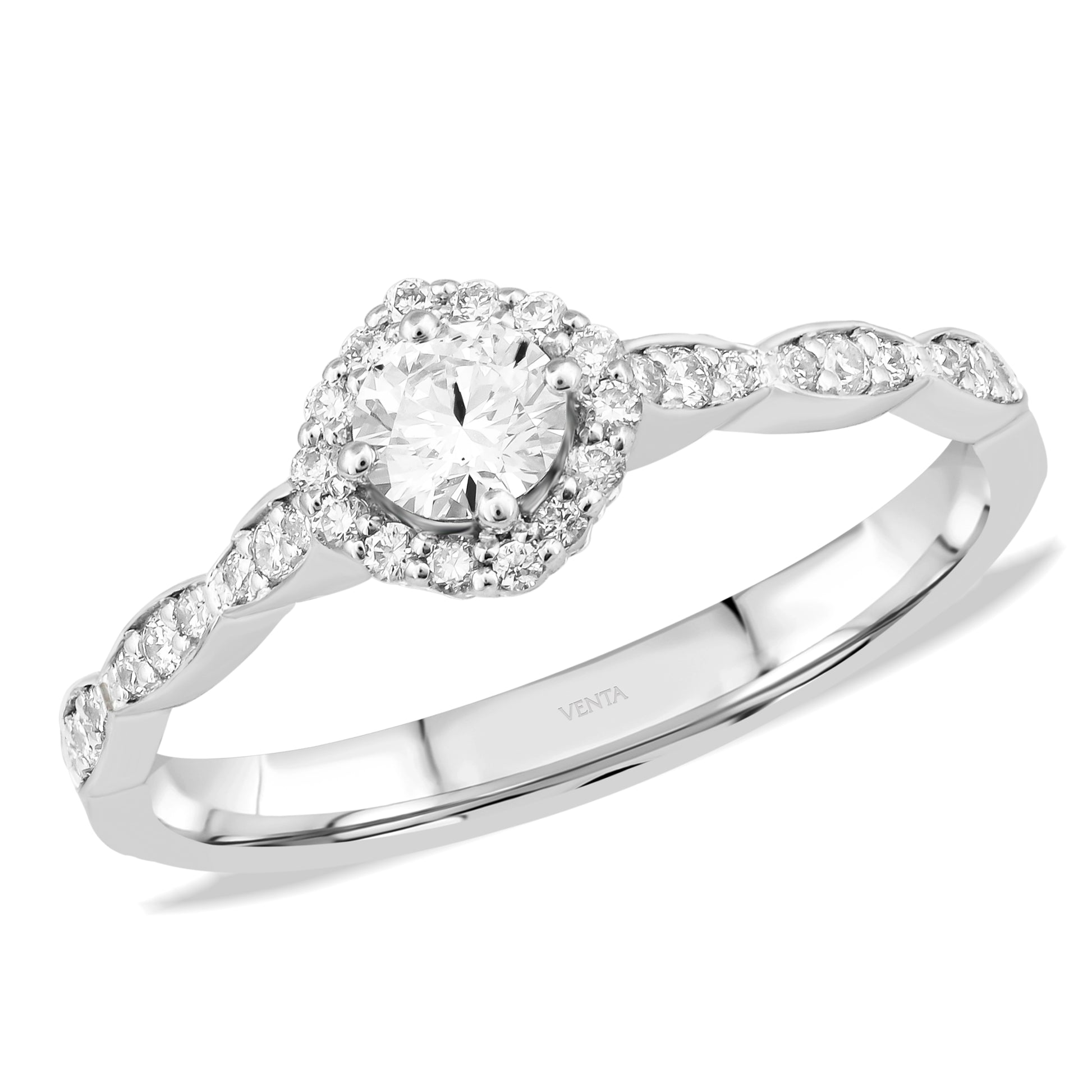 0,50 Karat F Renk Tasarım Tektaş Pırlanta Yüzük - Venta Jewelry