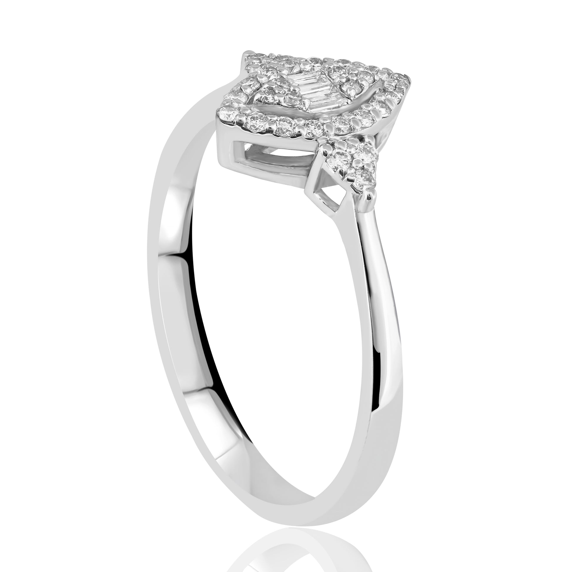 0,21 Tasarım Baget Pırlanta Yüzük