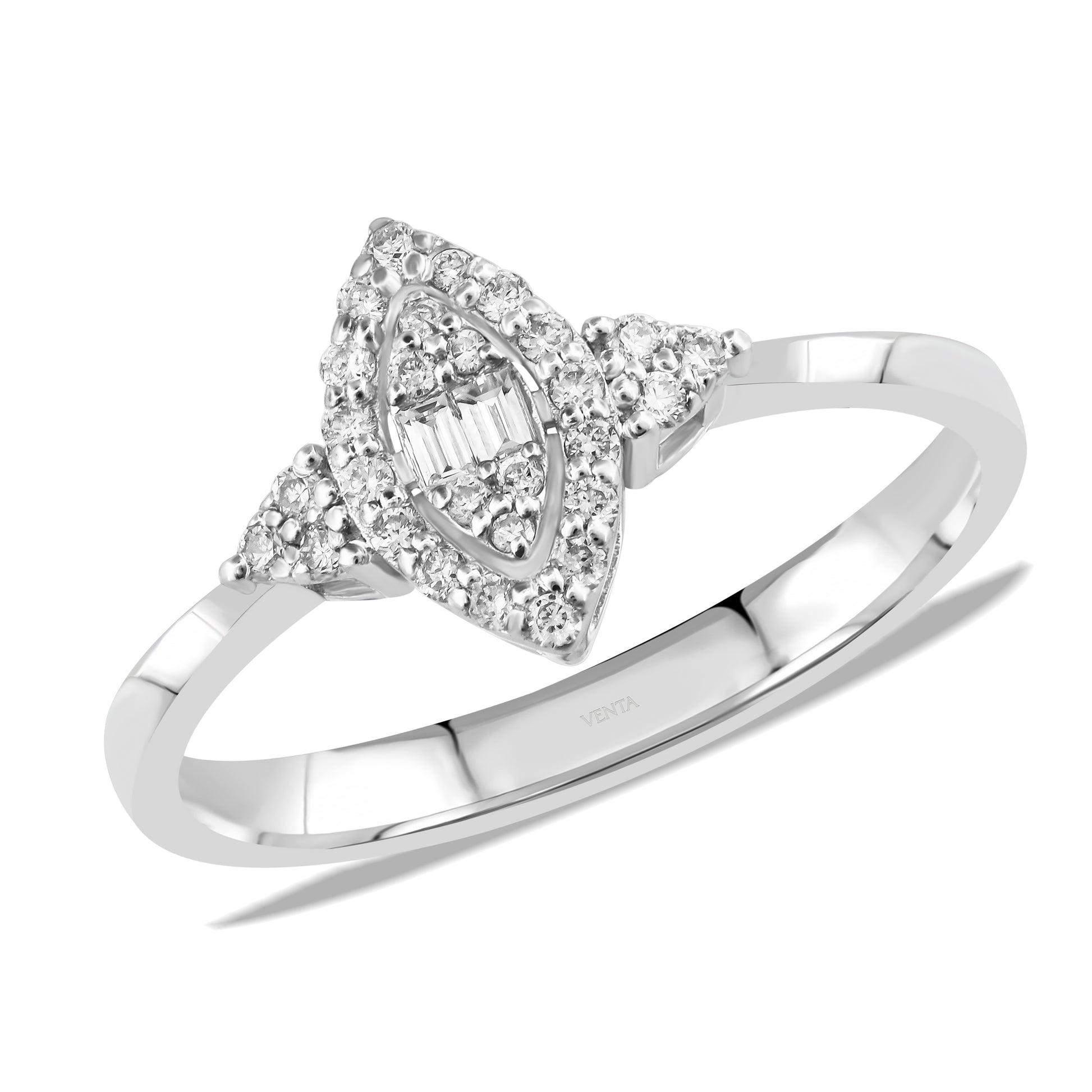 0,21 Tasarım Baget Pırlanta Yüzük