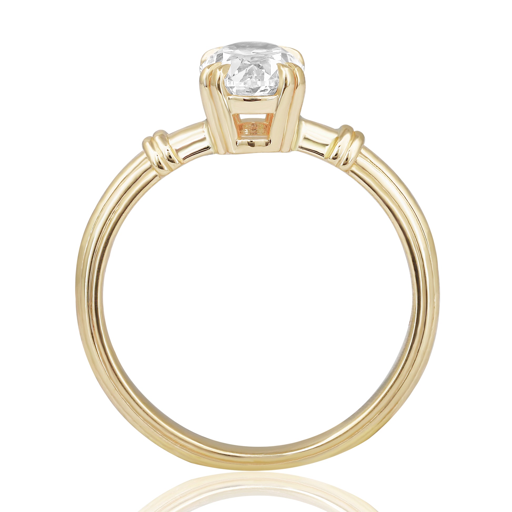 HRD Sertifikalı 1,00 Karat Oval Tektaş Pırlanta Yüzük - Venta Jewelry