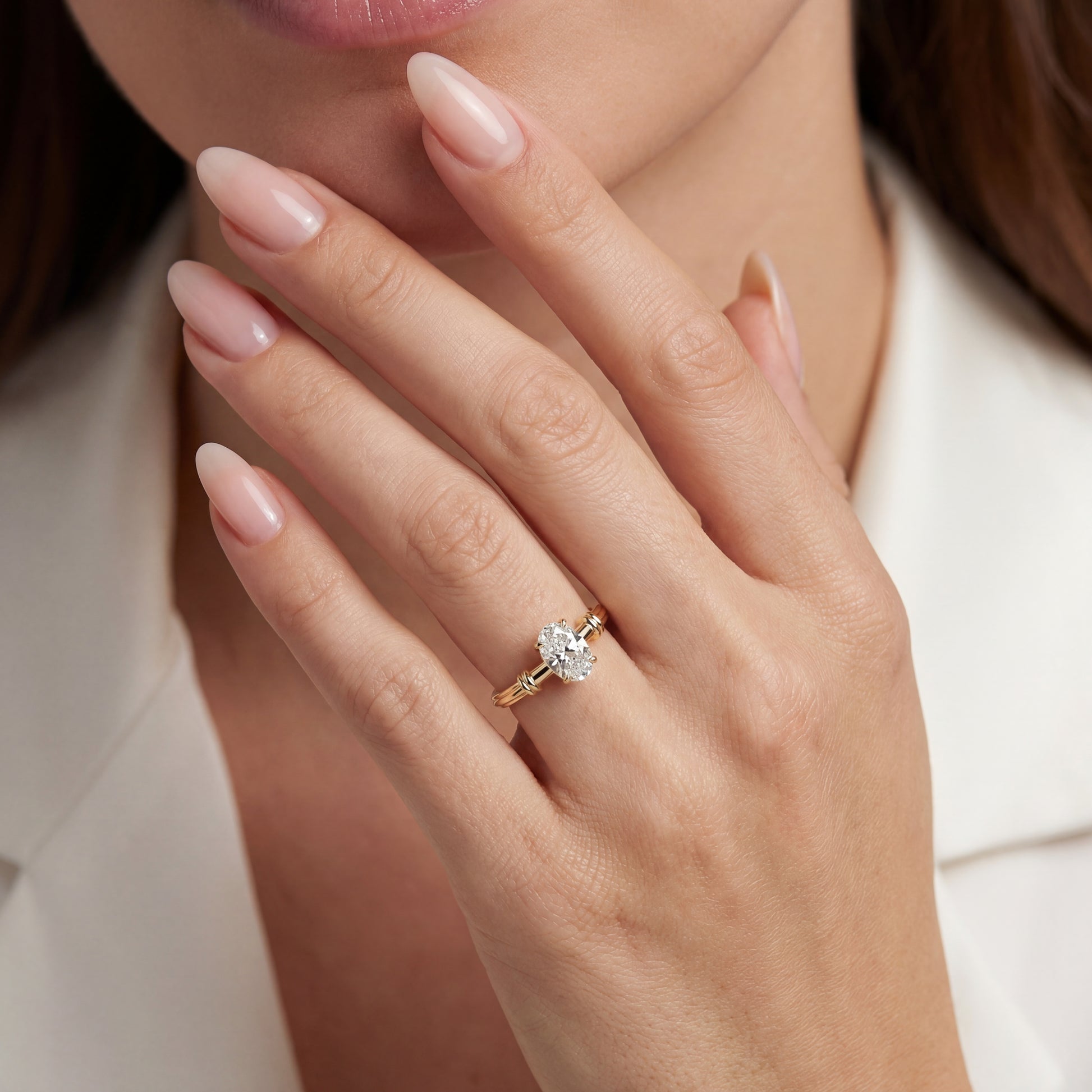 HRD Sertifikalı 1,00 Karat Oval Tektaş Pırlanta Yüzük - Venta Jewelry