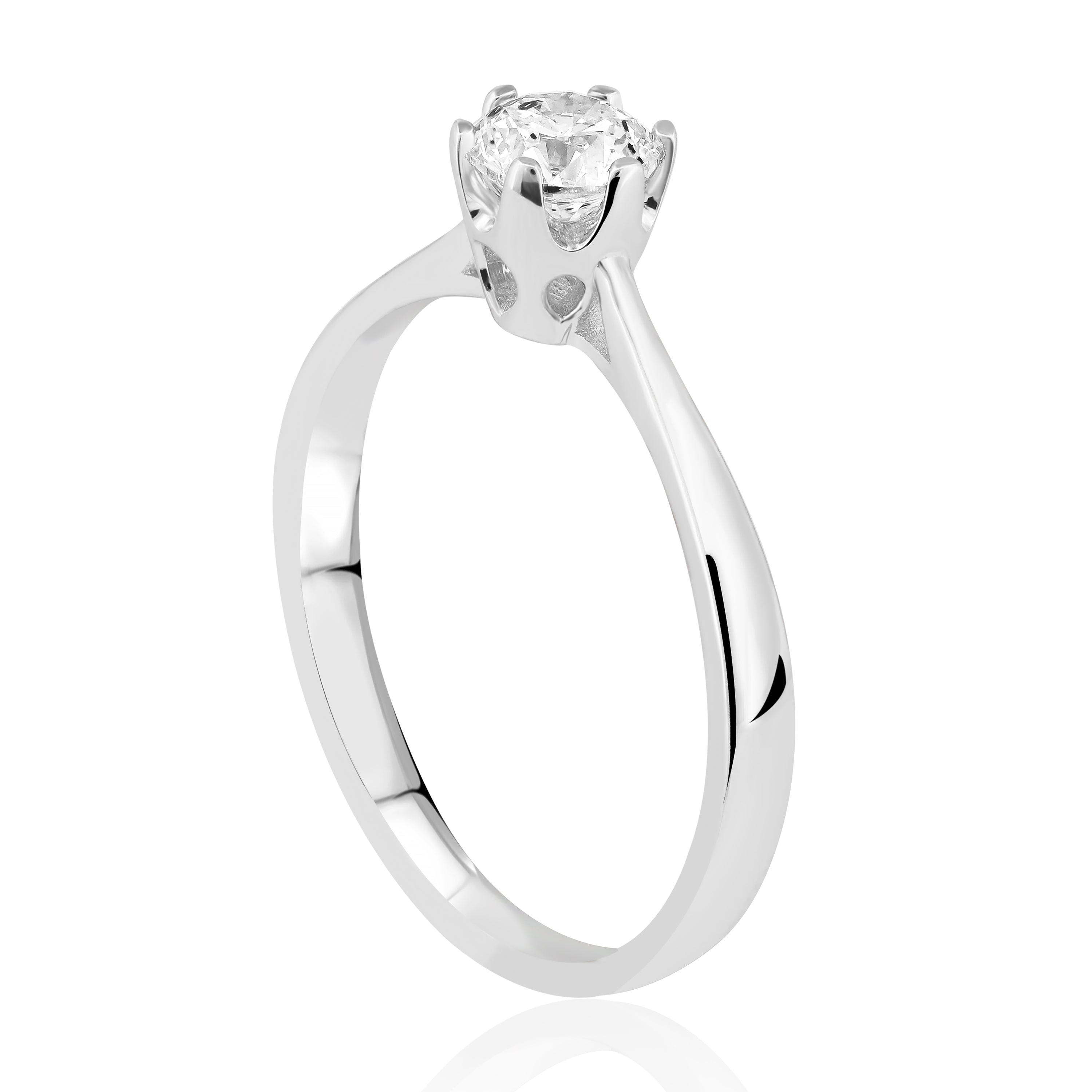 HRD Sertifikalı 0,30 Karat F Renk Tektaş Pırlanta Yüzük