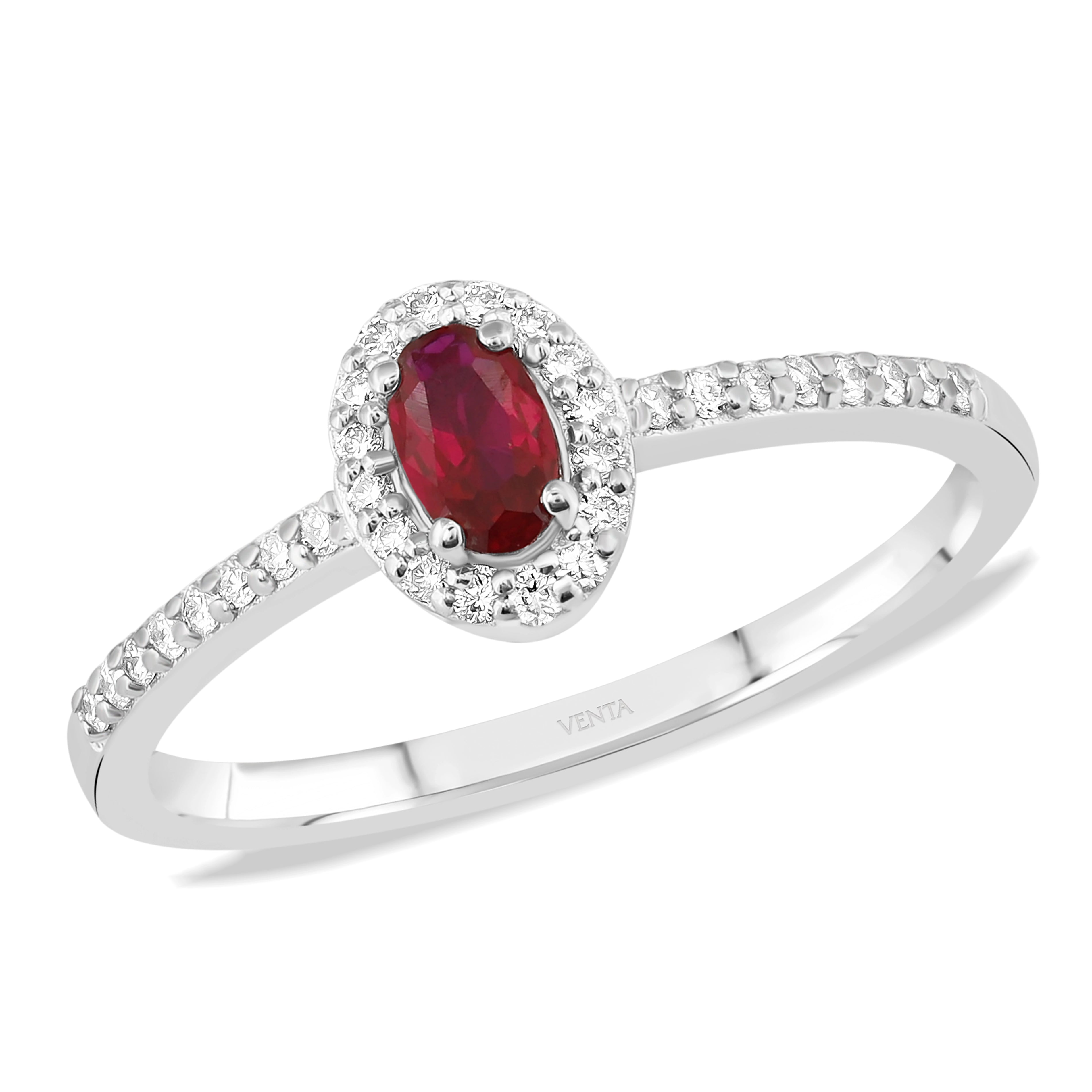 0,40 Karat Pırlantalı Yakut Yüzük - Venta Jewelry