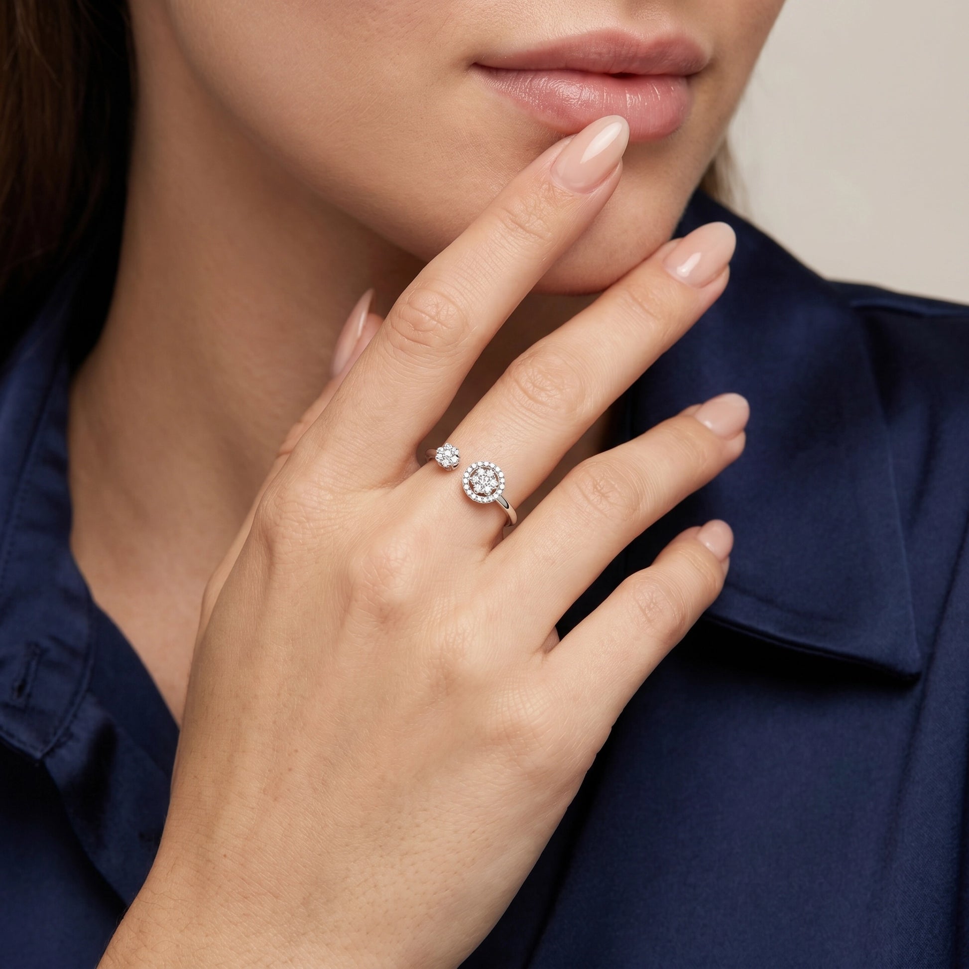 0,36 Karat Tasarım Pırlanta Yüzük, F Renk SI - Venta Jewelry
