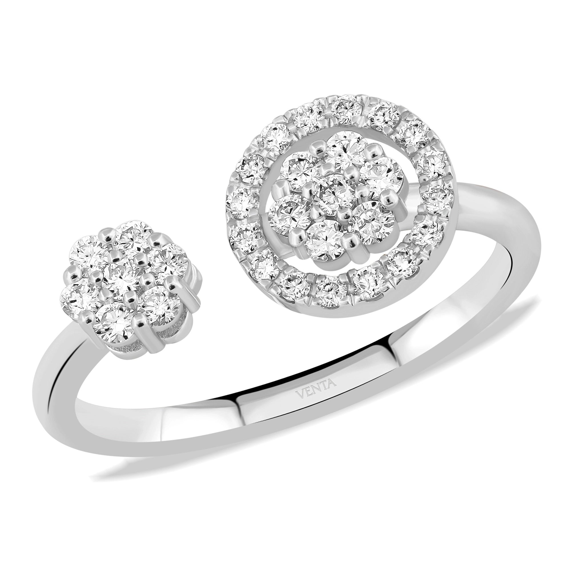 0,36 Karat Tasarım Pırlanta Yüzük, F Renk SI - Venta Jewelry