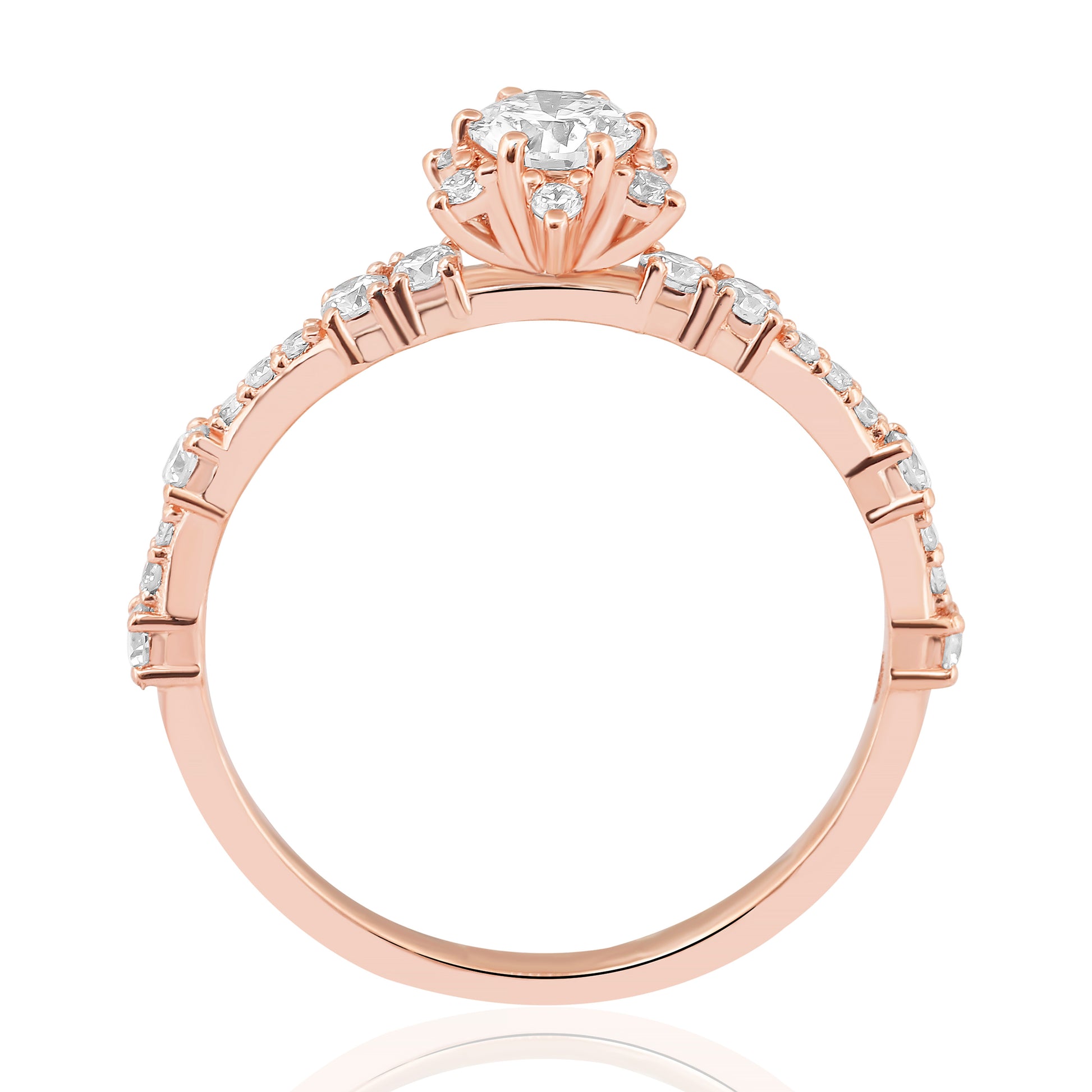HRD Sertifikalı 0,67 Karat Tasarım Lotus Tektaş Pırlanta Yüzük - Venta Jewelry