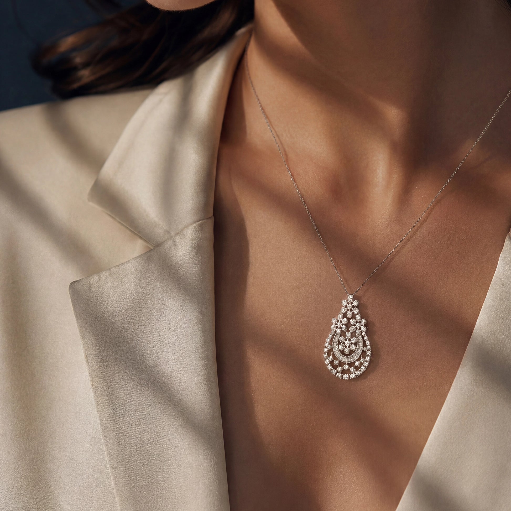 0.16 Carat Designer Diamond Necklace