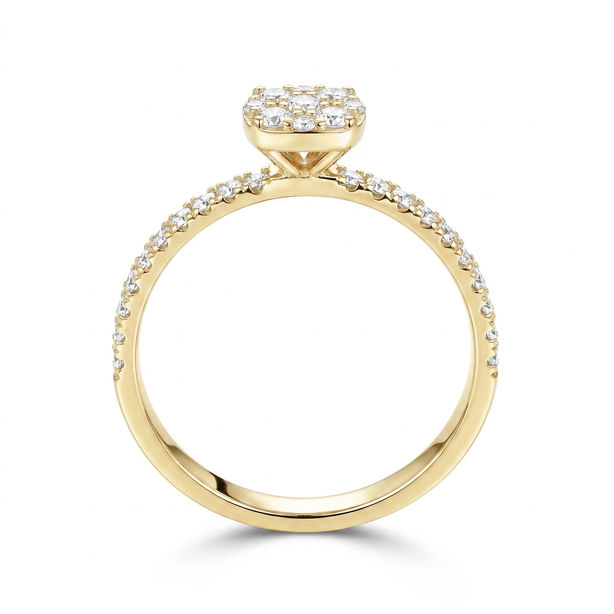 0,33 Karat Tasarım Coronet Pırlanta Yüzük, F Renk SI - Venta Jewelry

