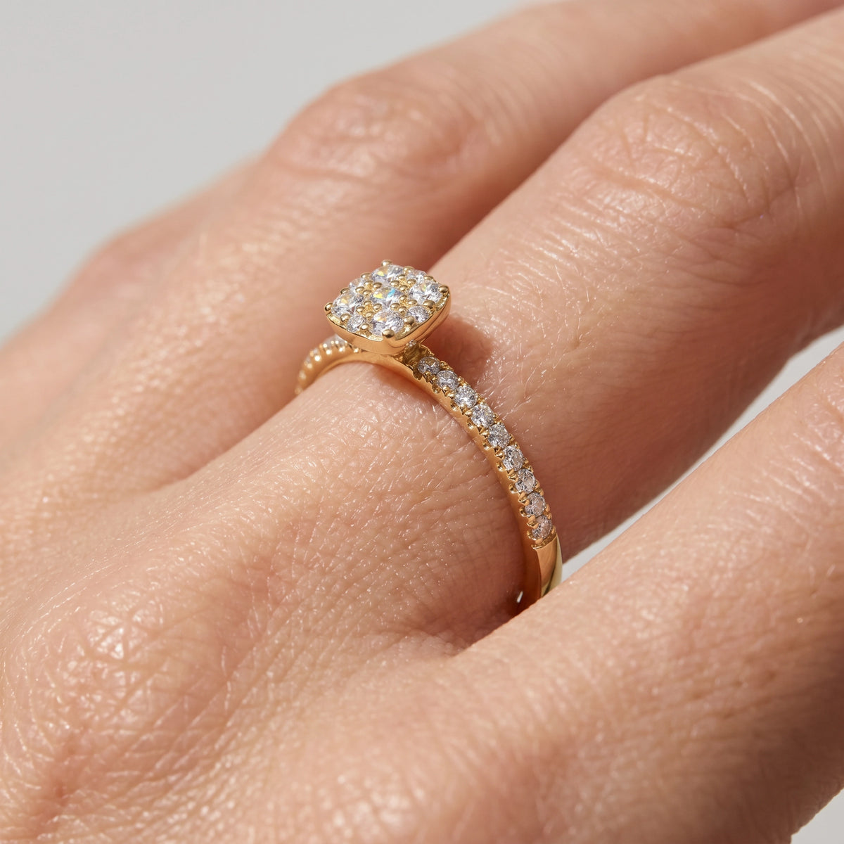 0,33 Karat Tasarım Coronet Pırlanta Yüzük, F Renk SI - Venta Jewelry
