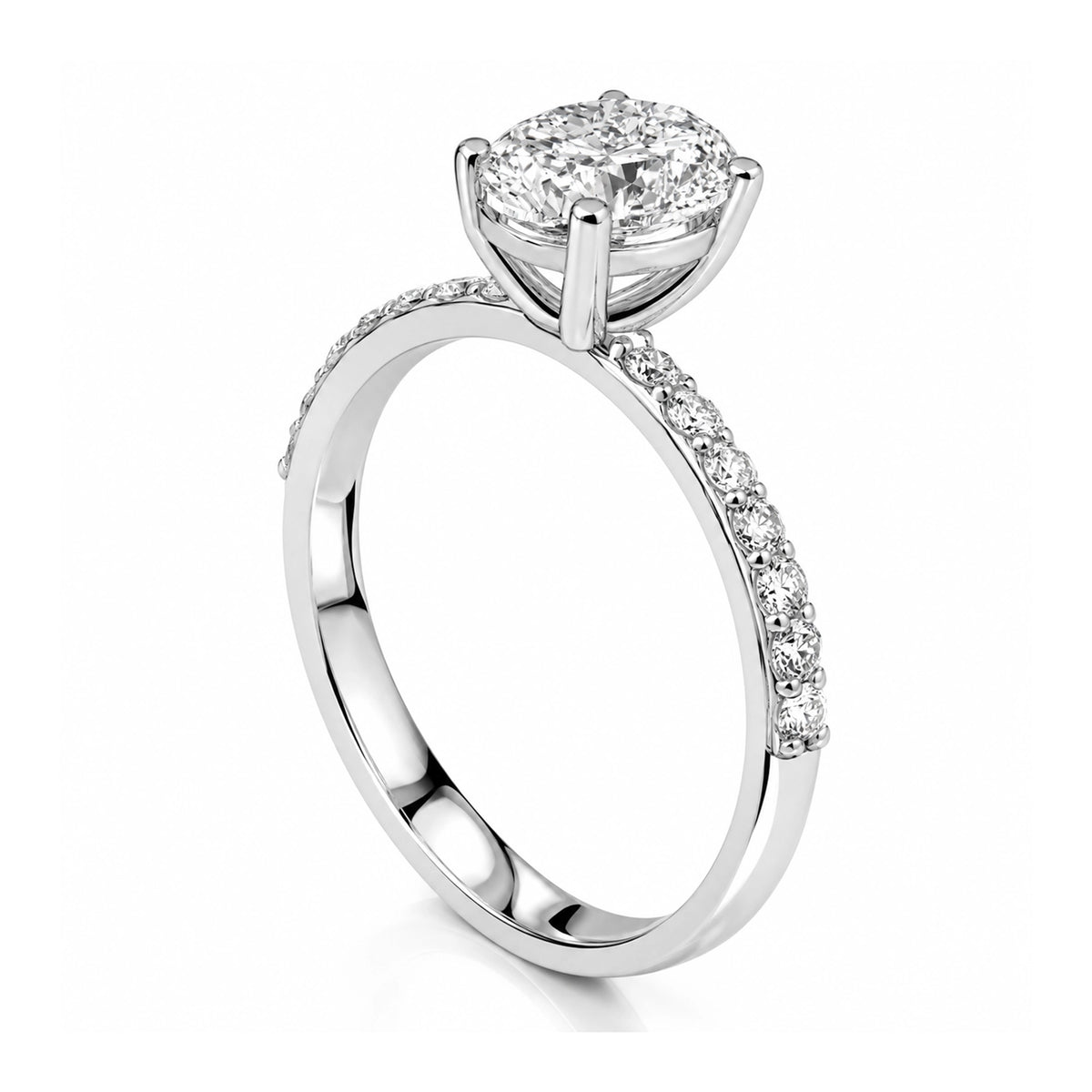 HRD Certified 0.85 Carat Oval Solitaire Diamond Ring
