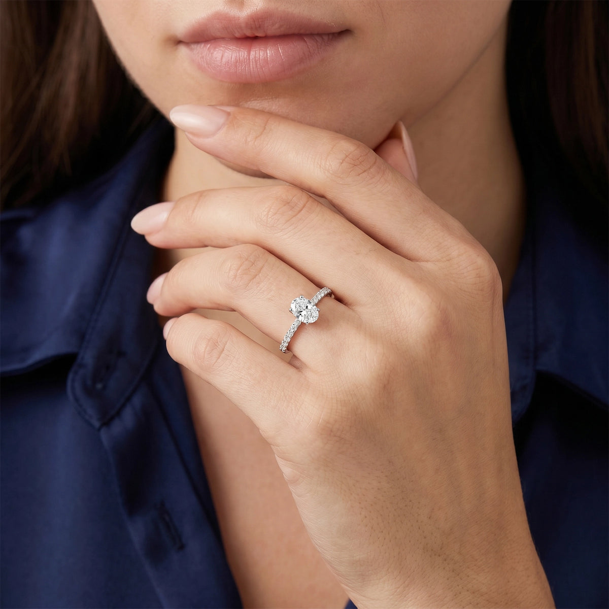 HRD Certified 0.85 Carat Oval Solitaire Diamond Ring
