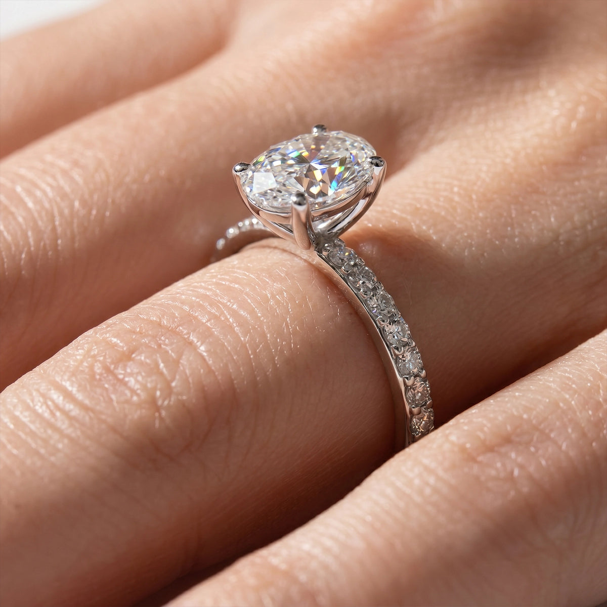 HRD Certified 0.85 Carat Oval Solitaire Diamond Ring
