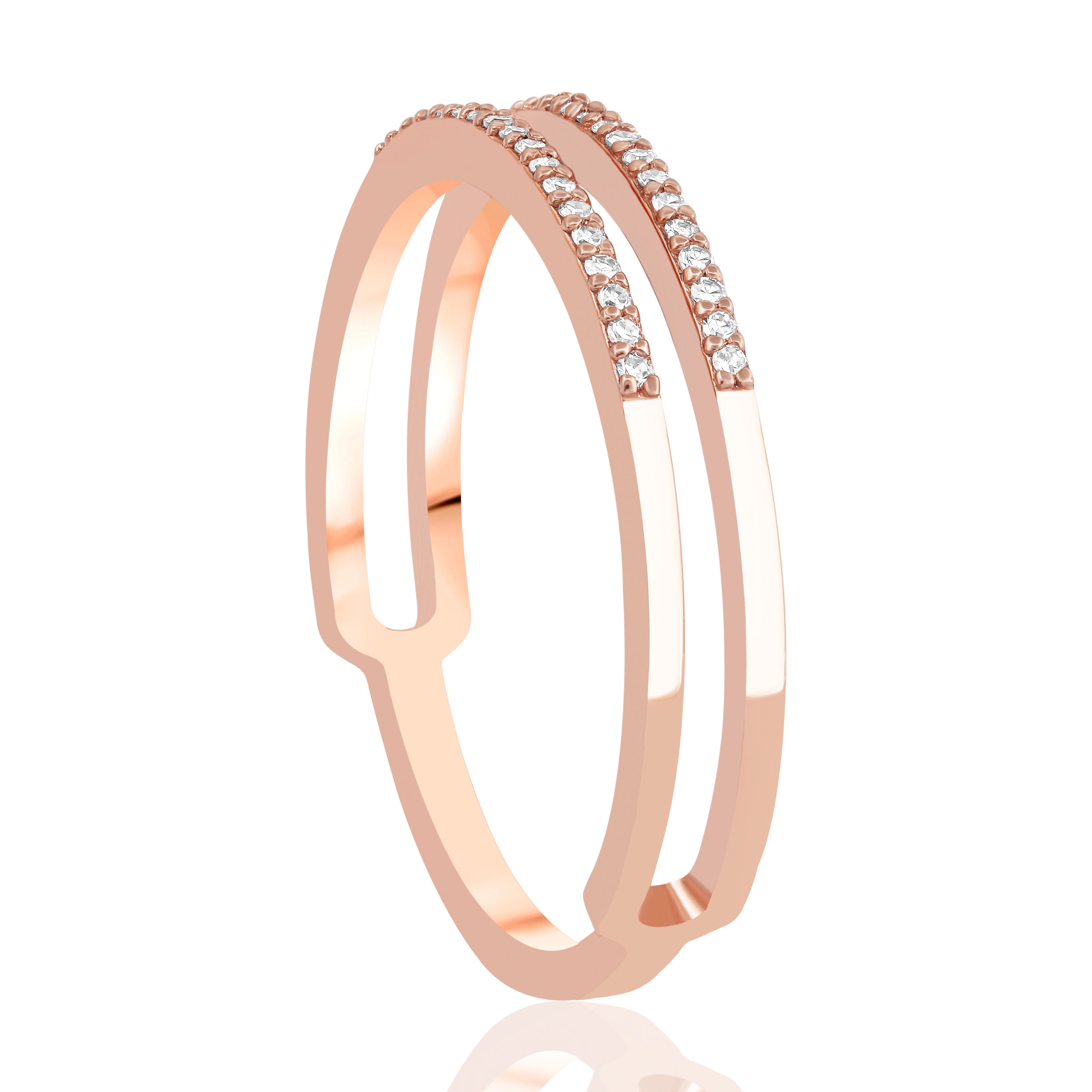 0,11 Karat F Renk Yarımtur Pırlanta Yüzük, F Renk SI - Venta Jewelry