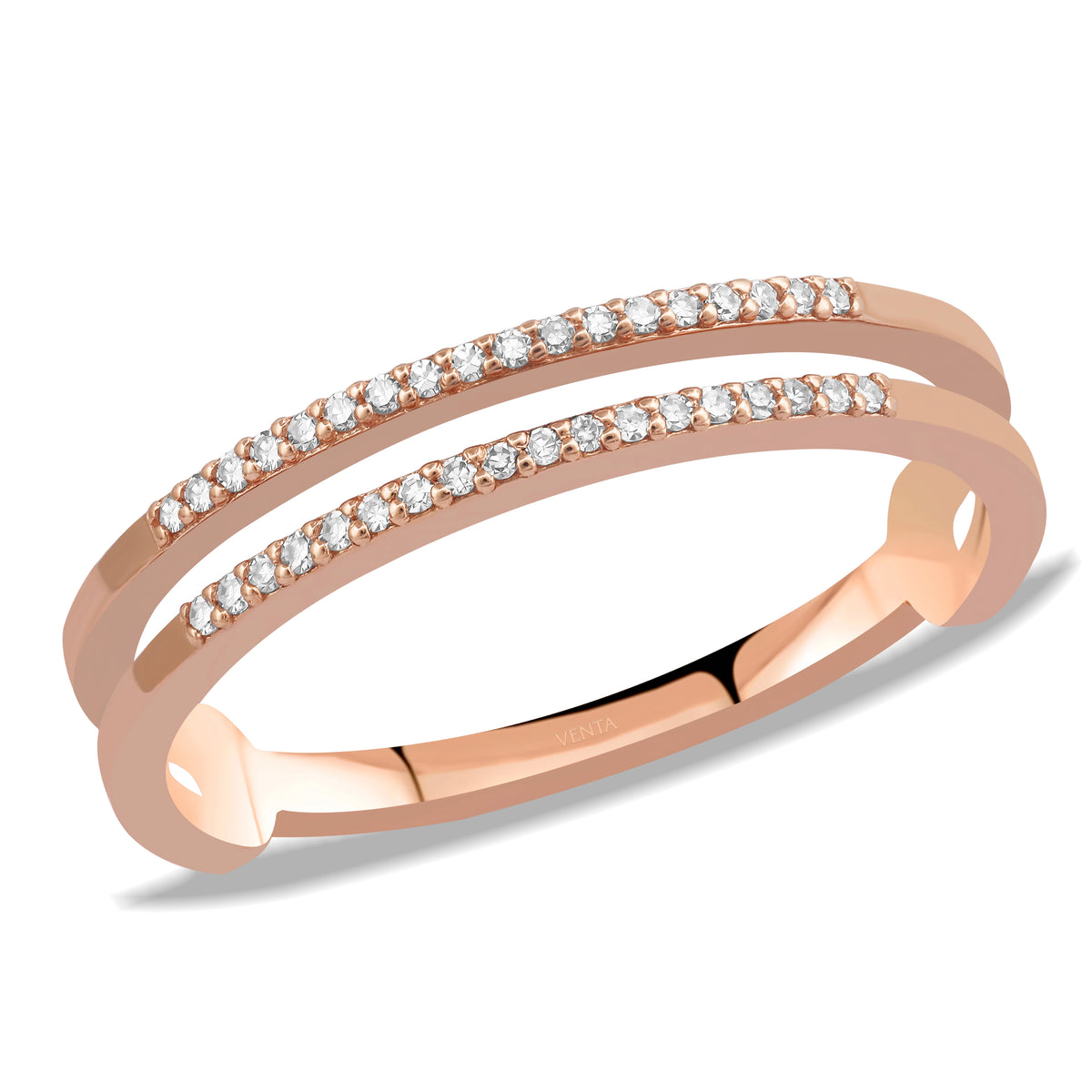 0,11 Karat F Renk Yarımtur Pırlanta Yüzük, F Renk SI - Venta Jewelry
