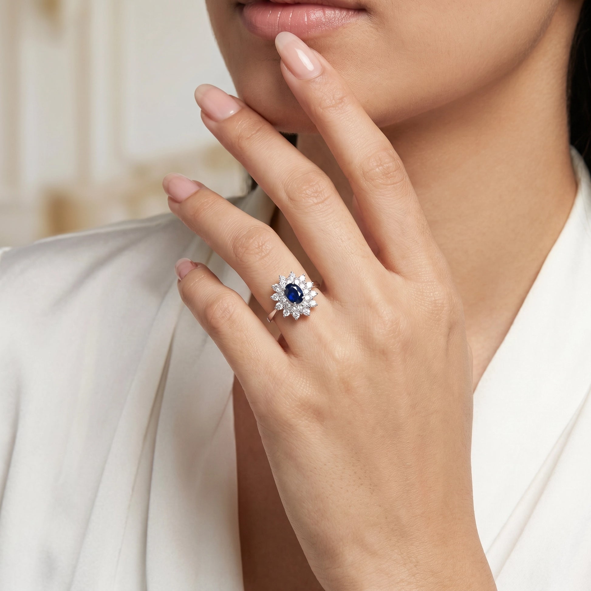 2,31 Karat Pırlantalı Safir Yüzük
