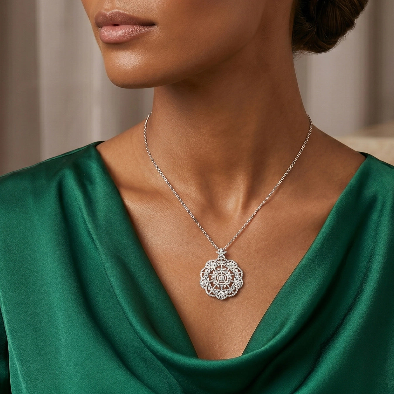 3,81 Karat F Renk Tasarım Pırlanta Kolye - Venta Jewelry