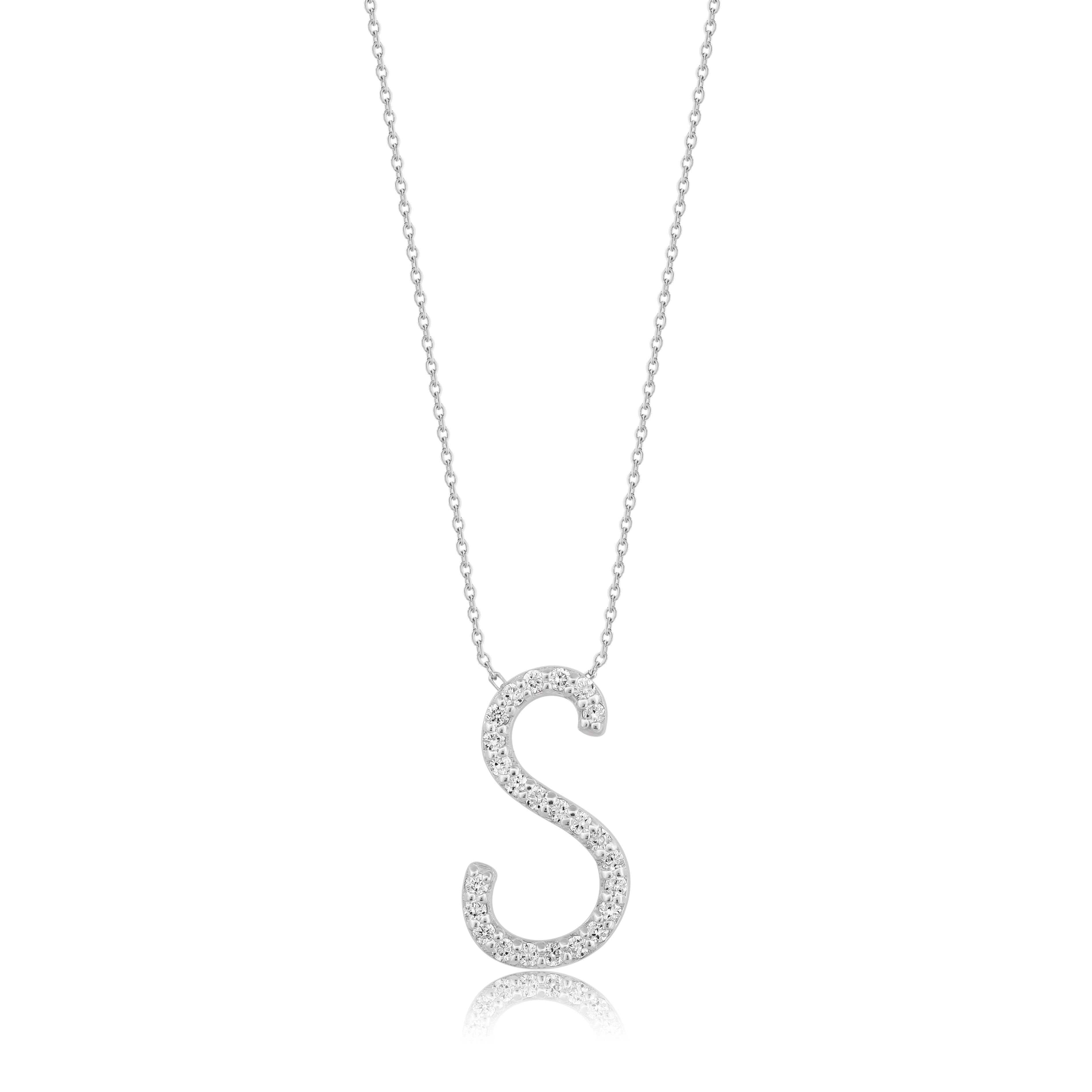 0.19 Carat Diamond Letter Necklace "M"