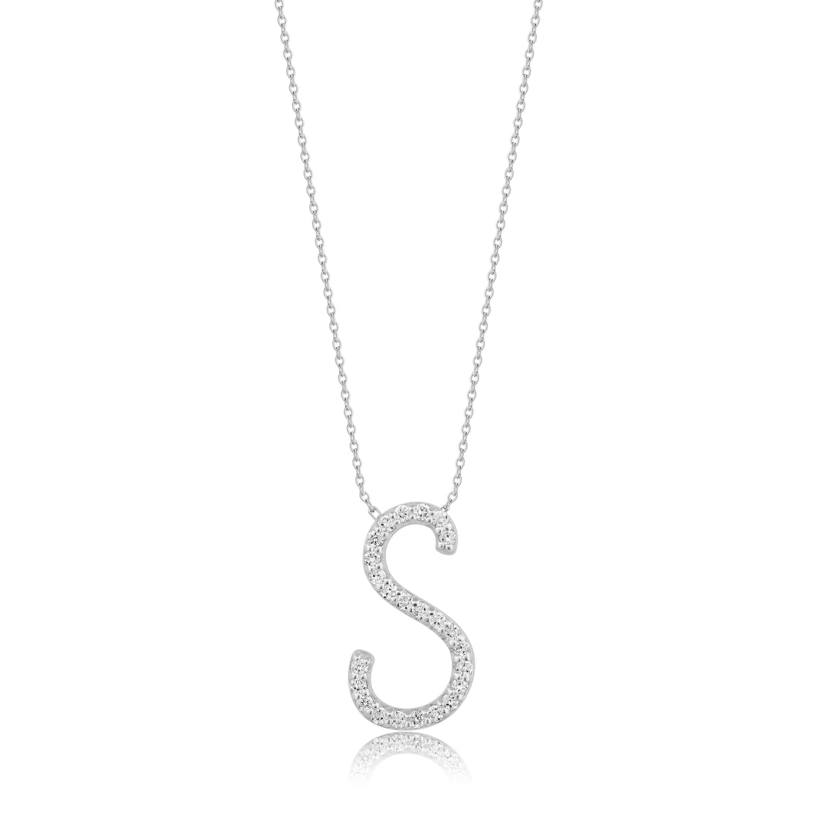0.19 Carat Diamond Letter Necklace "M"
