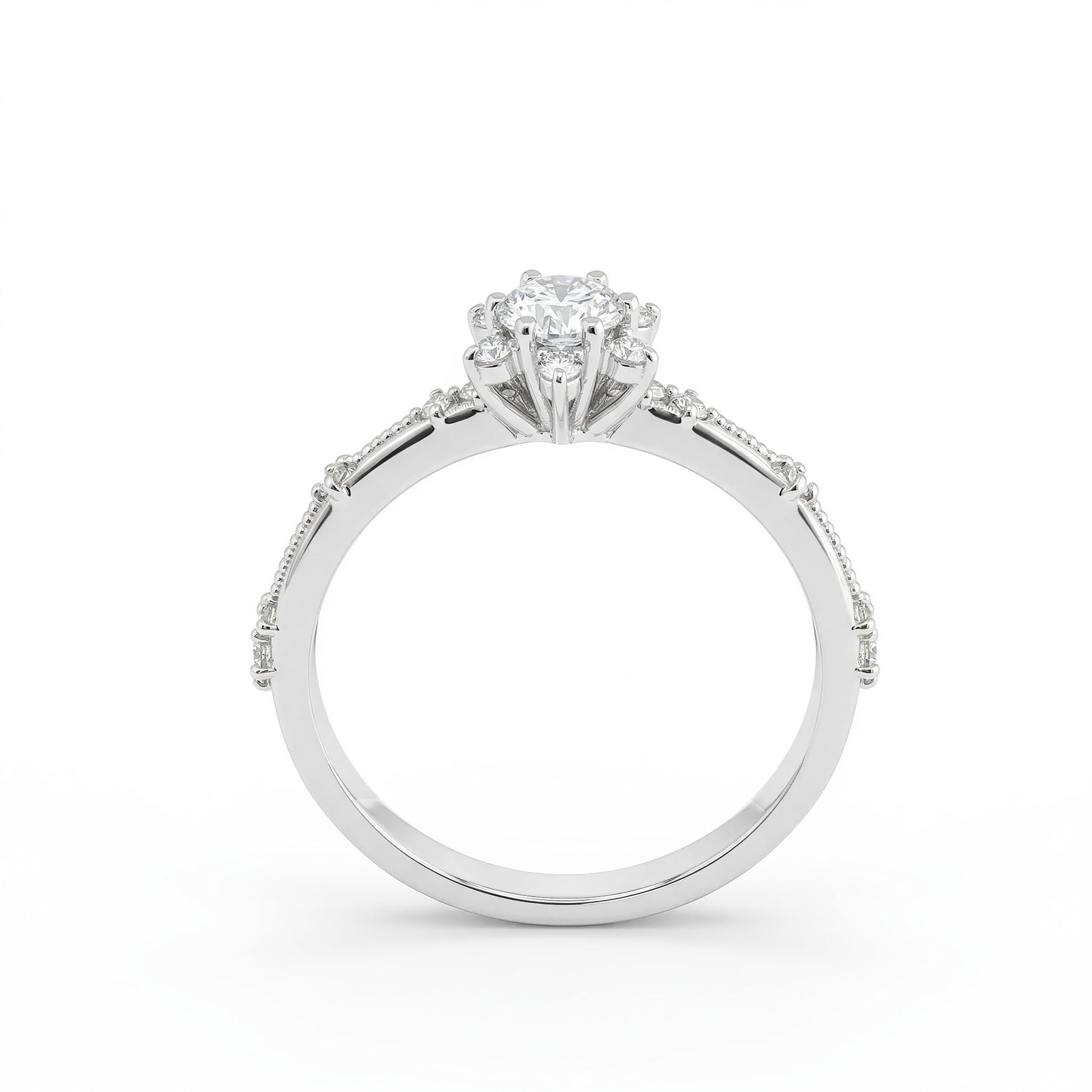HRD Sertifikslı 0,47 Karat Tasarım Lotus Tektaş Pırlanta Yüzük - Venta Jewelry