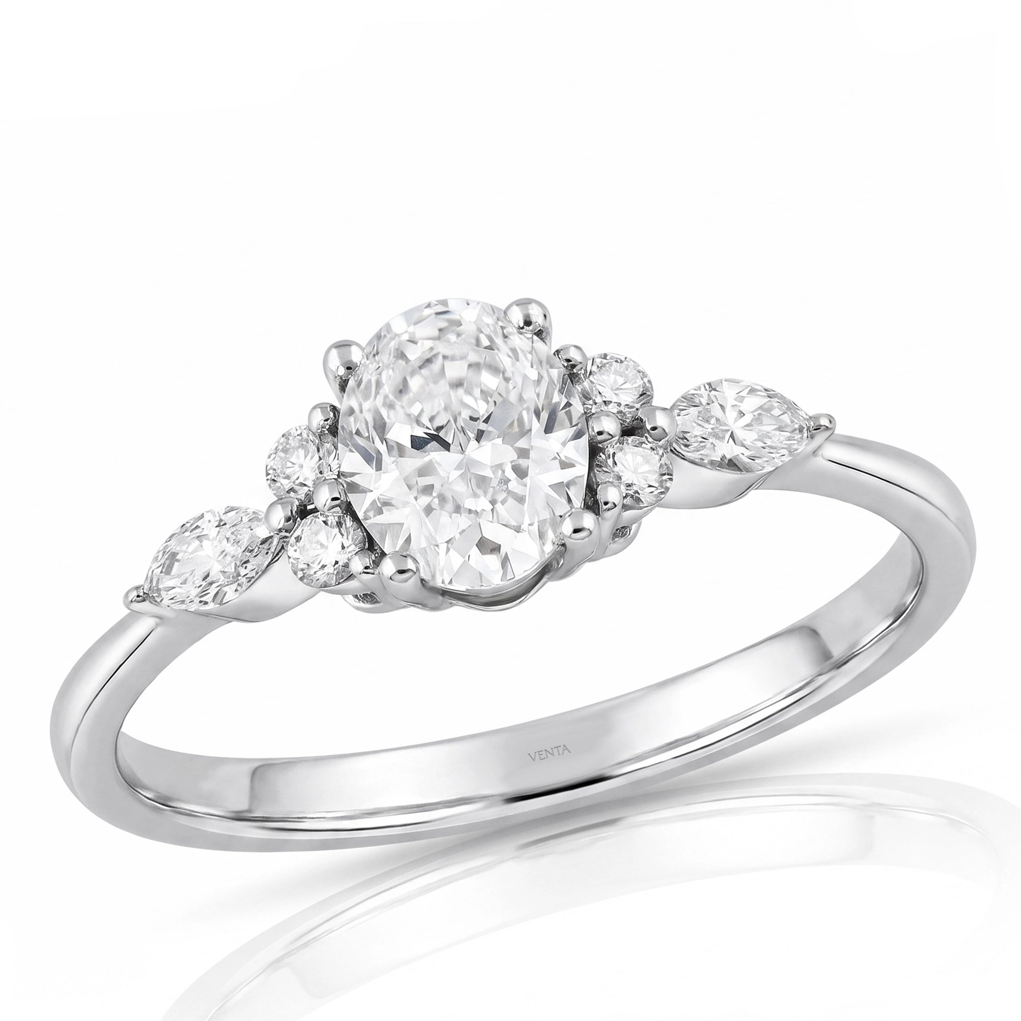 0,90 Karat Tasarım Tektaş Pırlanta Yüzük, F Renk SI - Venta Jewelry