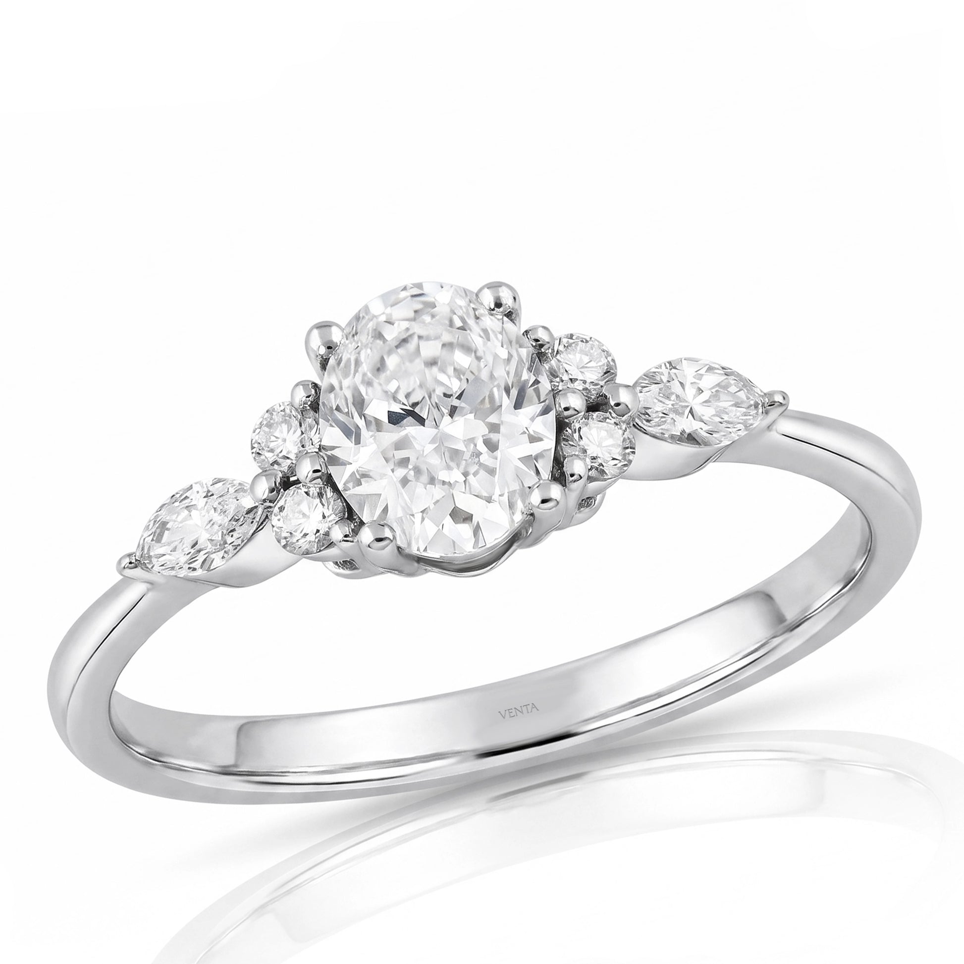 0,90 Karat Tasarım Tektaş Pırlanta Yüzük, F Renk SI - Venta Jewelry
