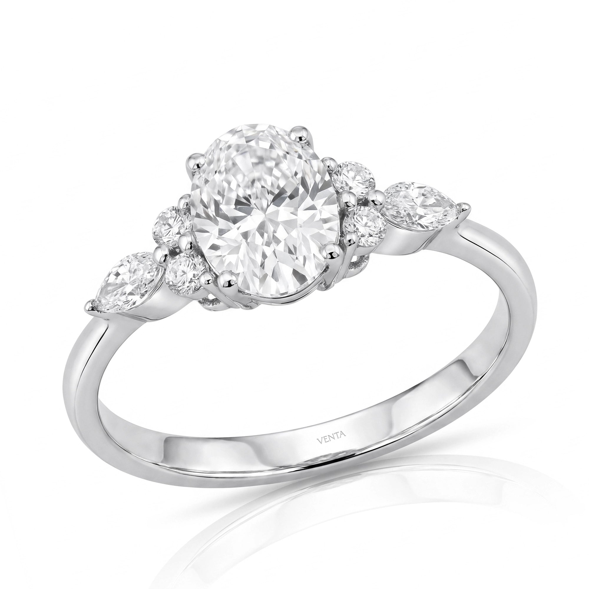 1,23 Karat Tasarım Tektaş Pırlanta Yüzük, F Renk SI - Venta Jewelry
