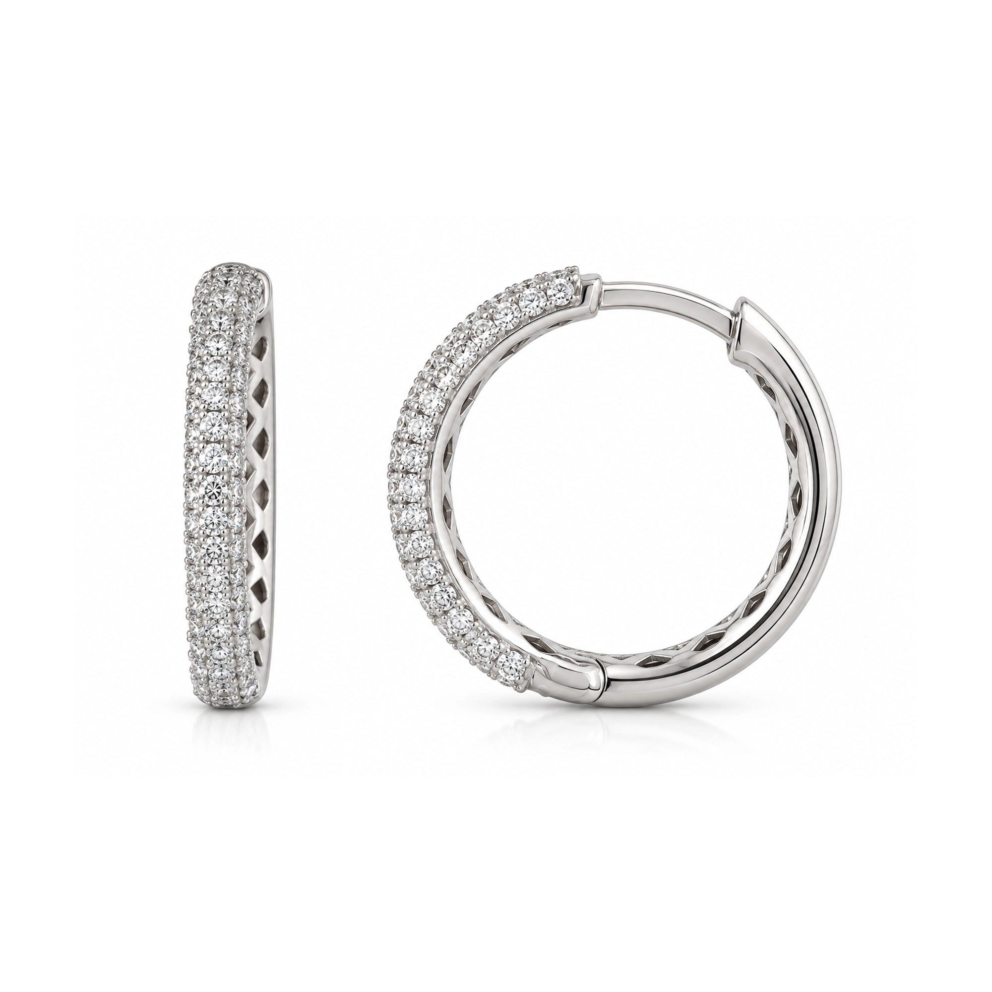1.64 Carat Diamond Hoop Earrings