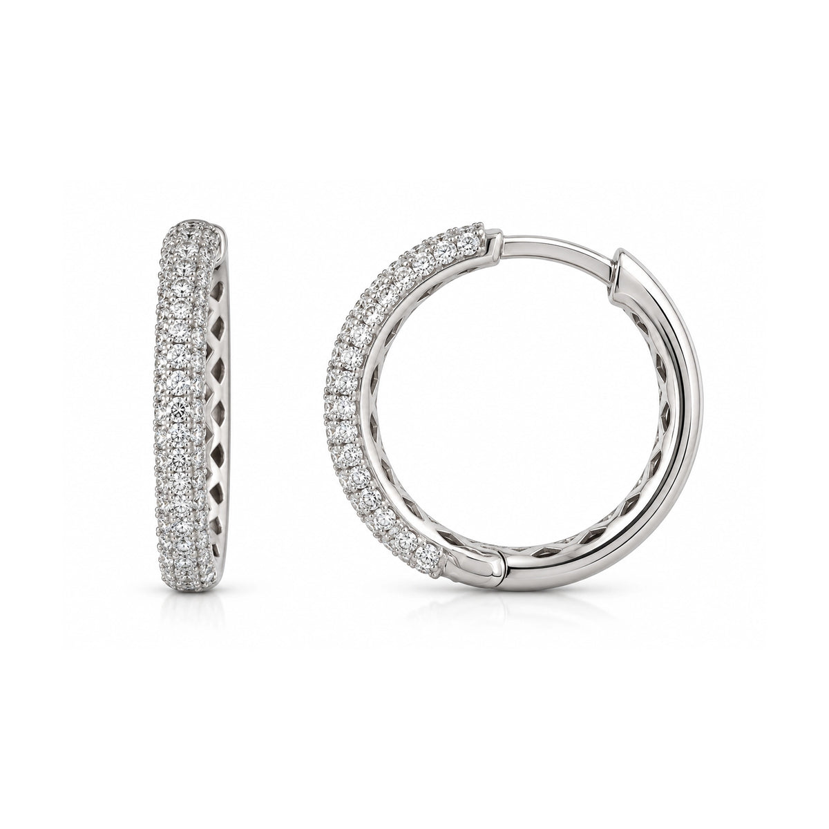 1.64 Carat Diamond Hoop Earrings

