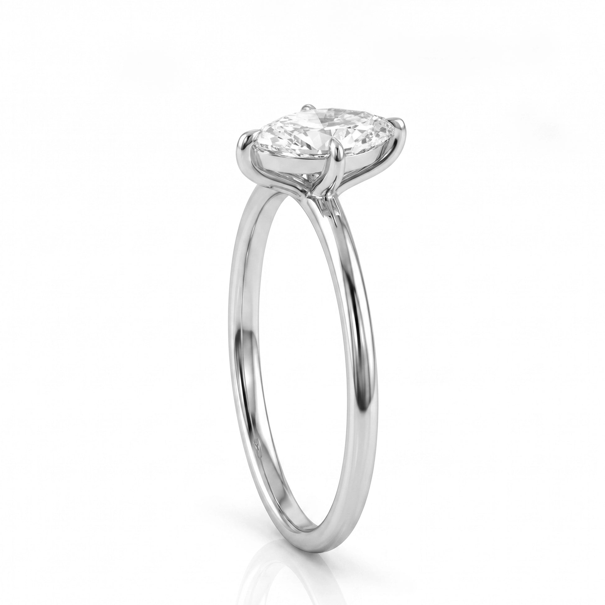 HRD Certified 0.85 Carat Oval Solitaire Diamond Ring