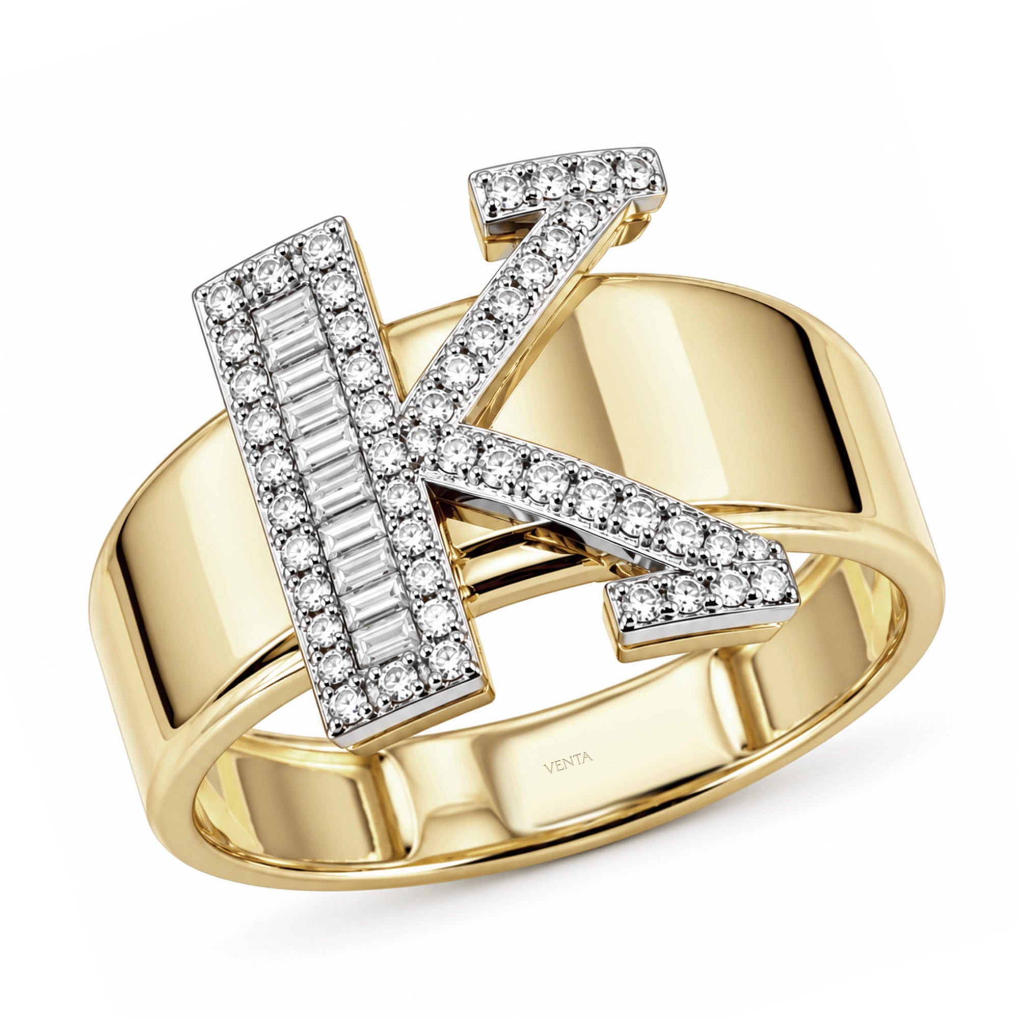 0.09 Carat Diamond Letter Ring "B"