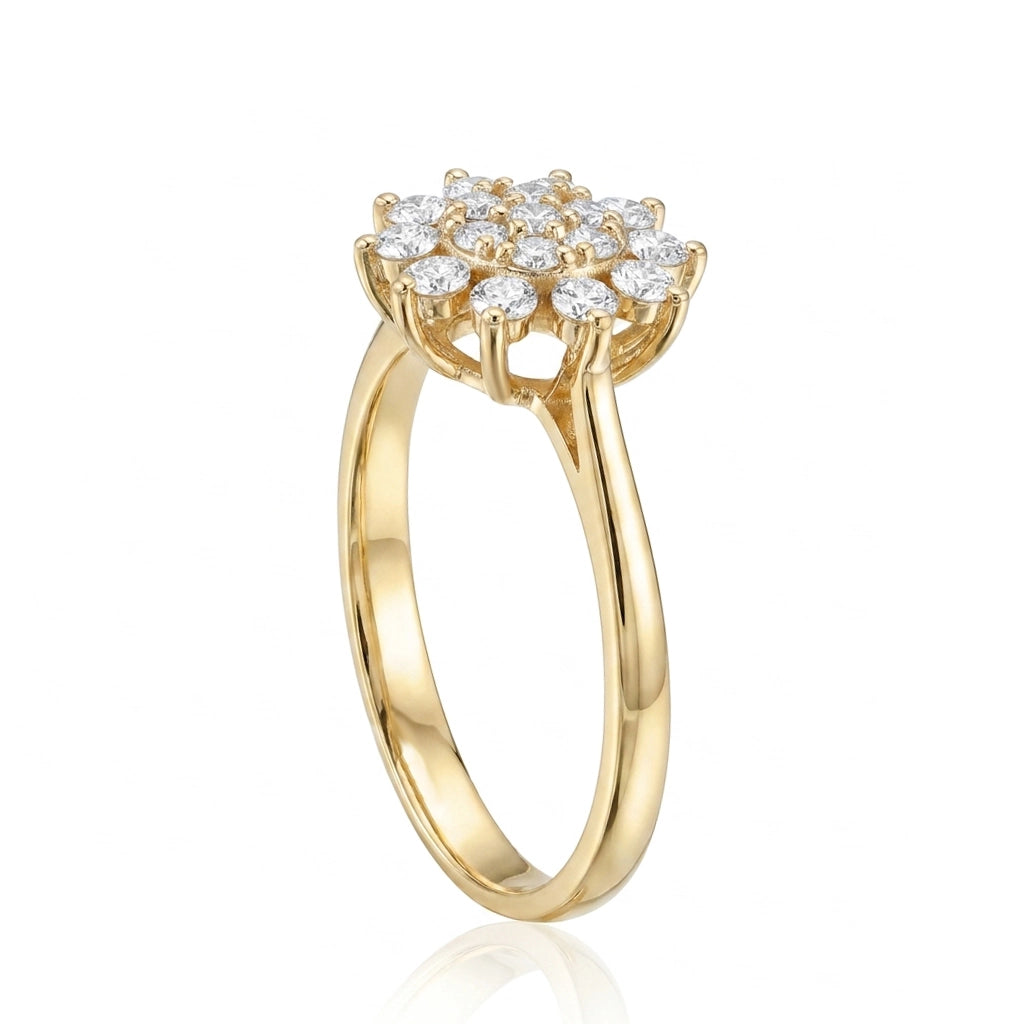 0,59 Karat Tasarım Pırlanta Yüzük, F Renk SI - Venta Jewelry