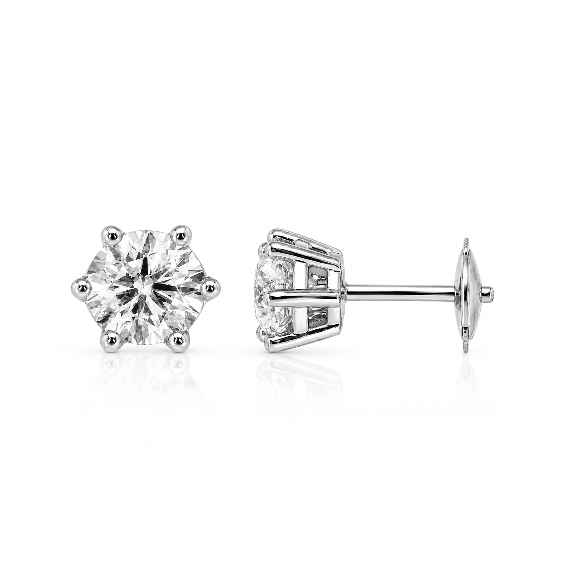 2.00 Carat Solitaire Diamond Earrings