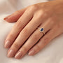 0,44 Karat Pırlantalı Safir Yüzük, F Renk SI - Venta Jewelry