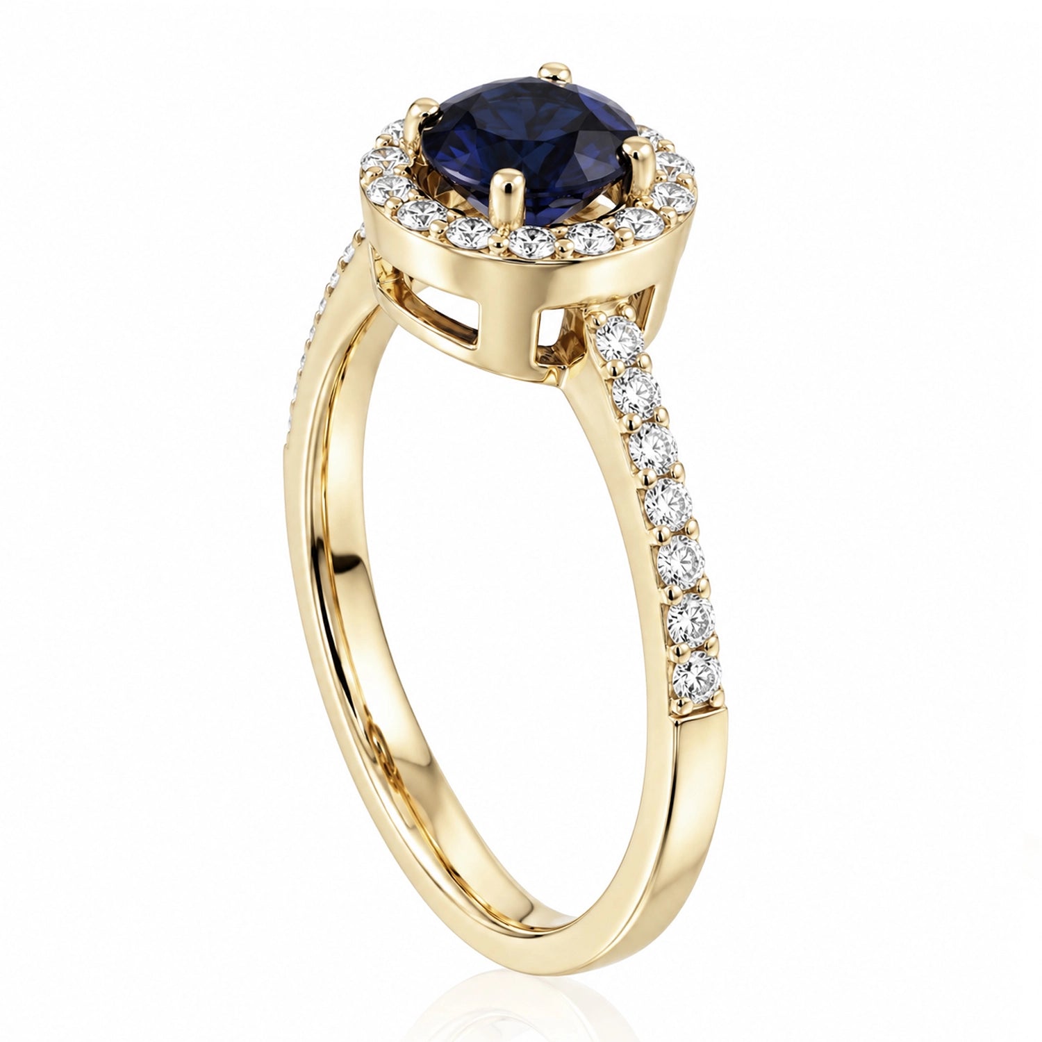 1,10 Karat Renkli Taşlı Safir Pırlantalı Yüzük