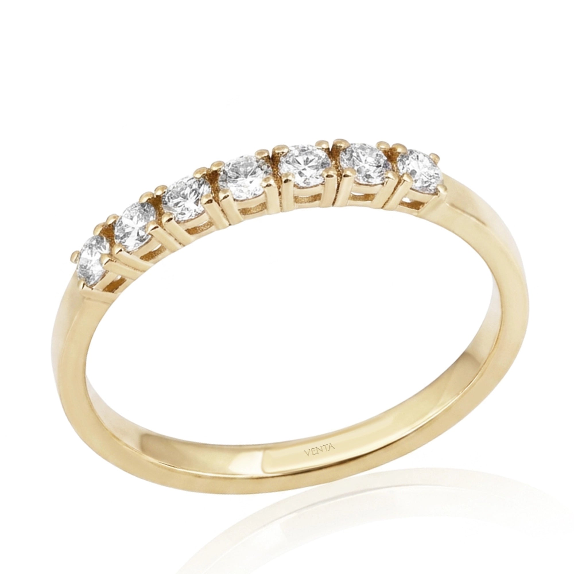 0,35 Karat F Renk Yarımtur Pırlanta Yüzük, F Renk SI - Venta Jewelry