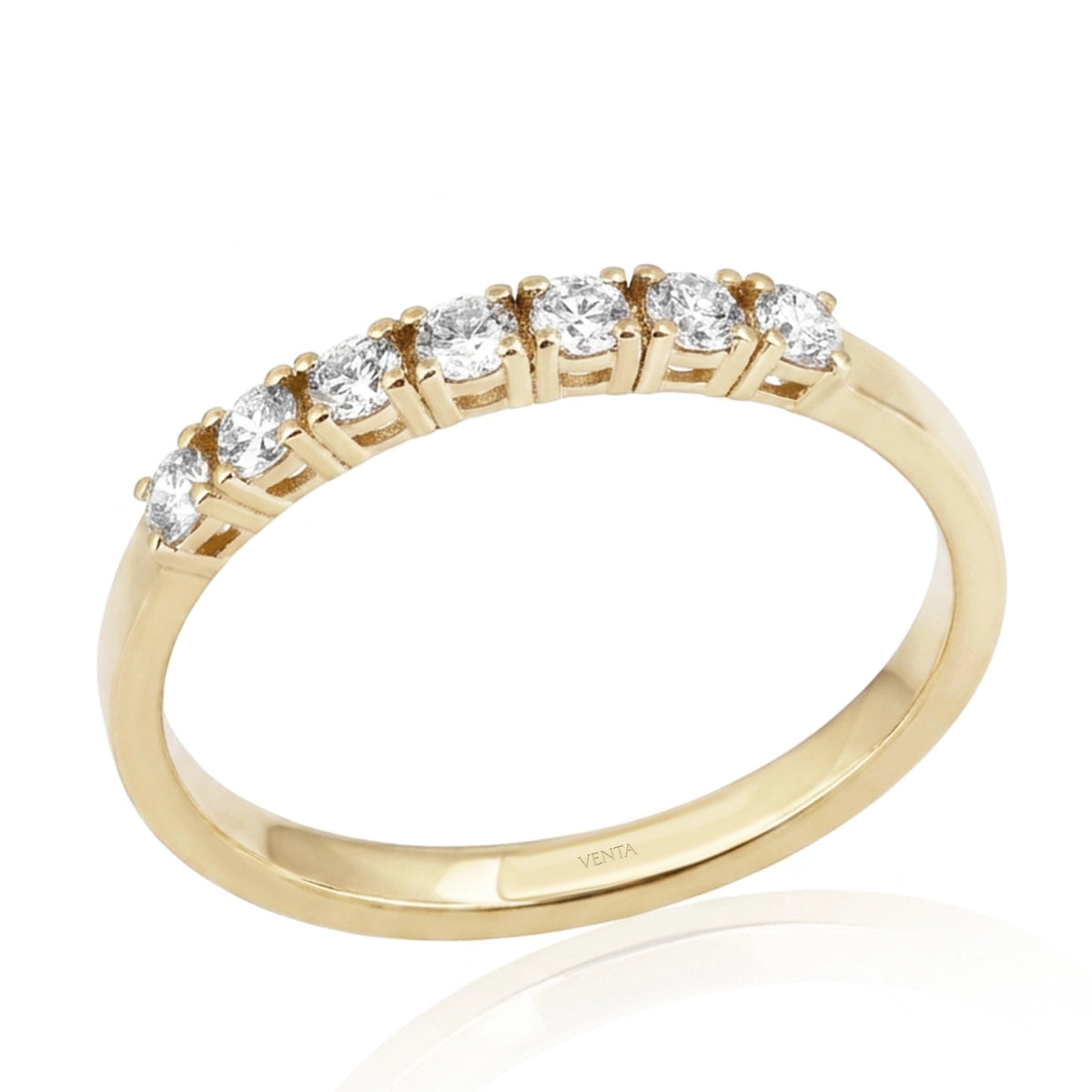 0,35 Karat F Renk Yarımtur Pırlanta Yüzük, F Renk SI - Venta Jewelry
