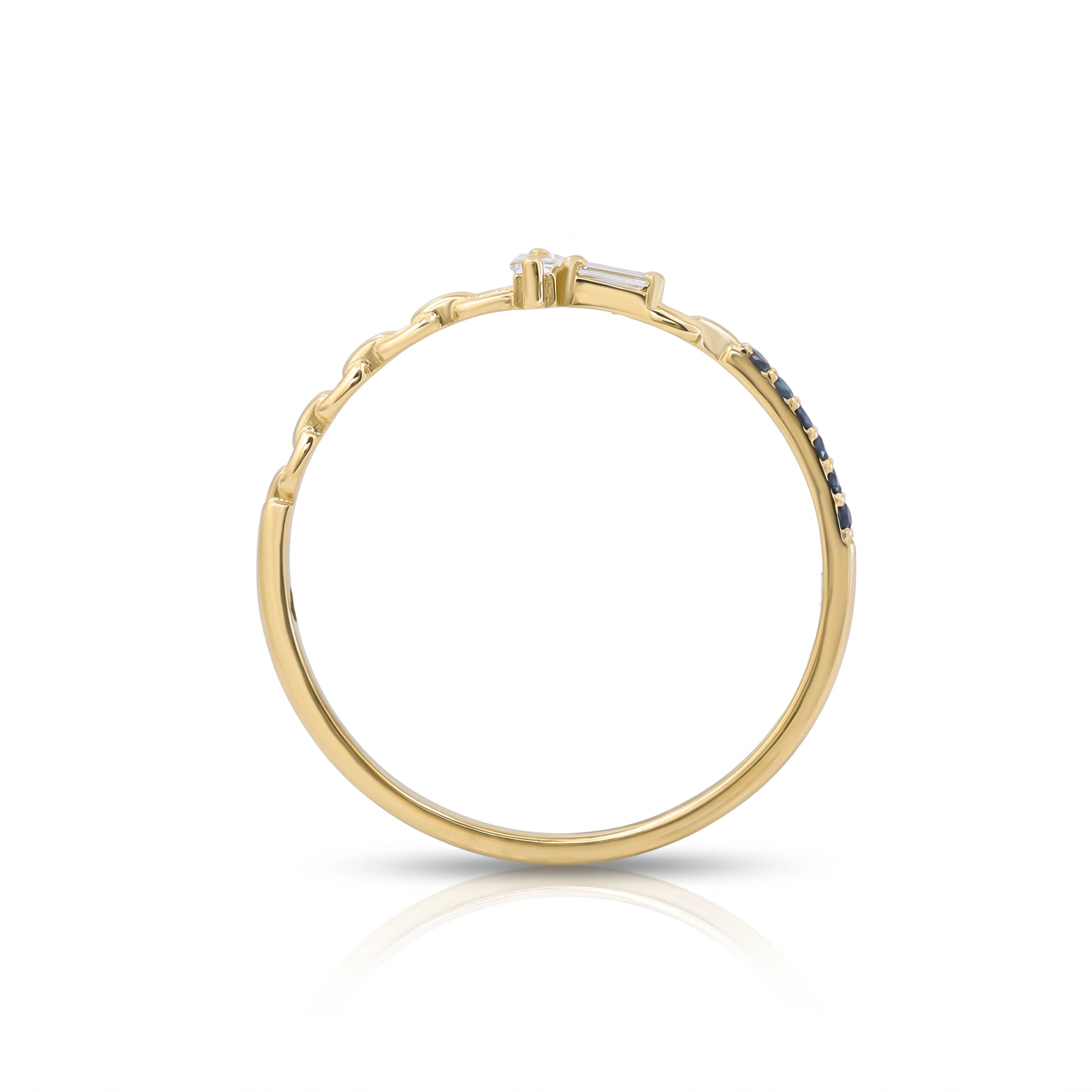 0,11 Karat Pırlanta Yüzük "Mavi Topaz Perestiş", F Renk SI - Venta Jewelry
