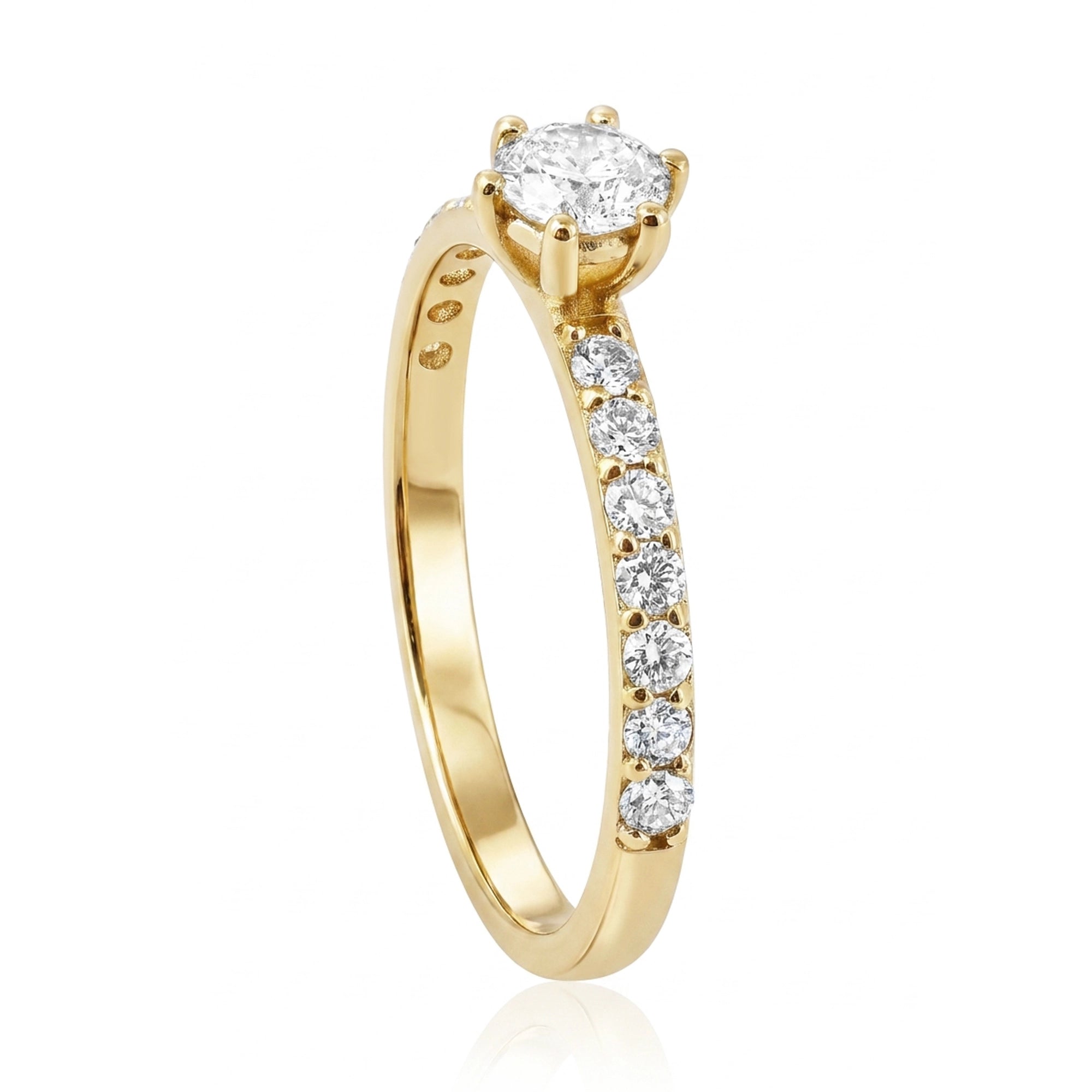 0,63 Karat Tasarım Tektaş Pırlanta Yüzük, F Renk SI - Venta Jewelry