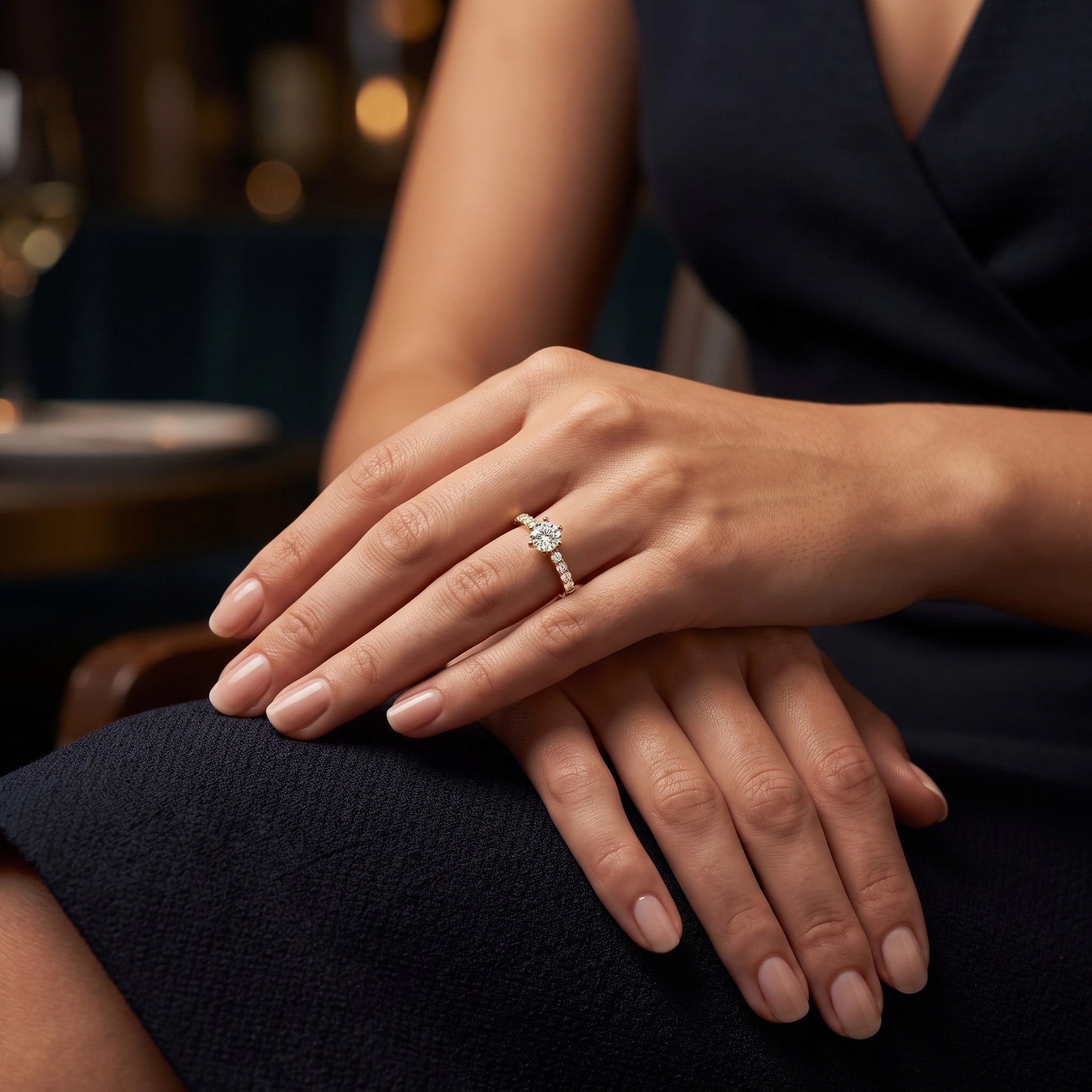 0,63 Karat Tasarım Tektaş Pırlanta Yüzük, F Renk SI - Venta Jewelry
