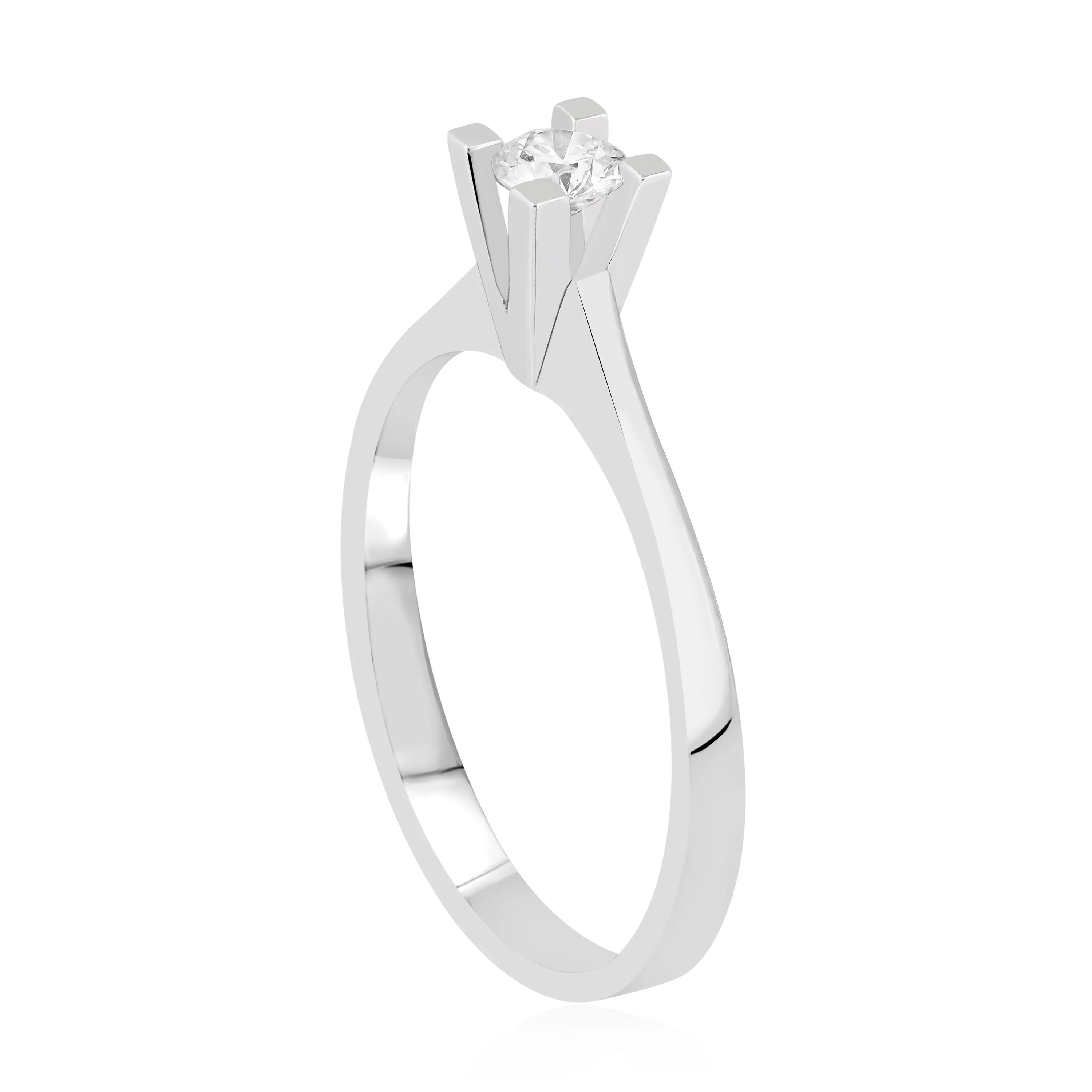 HRD Sertifikalı 0,20 Karat Tektaş Pırlanta Yüzük, D Renk SI2 - Venta Jewelry