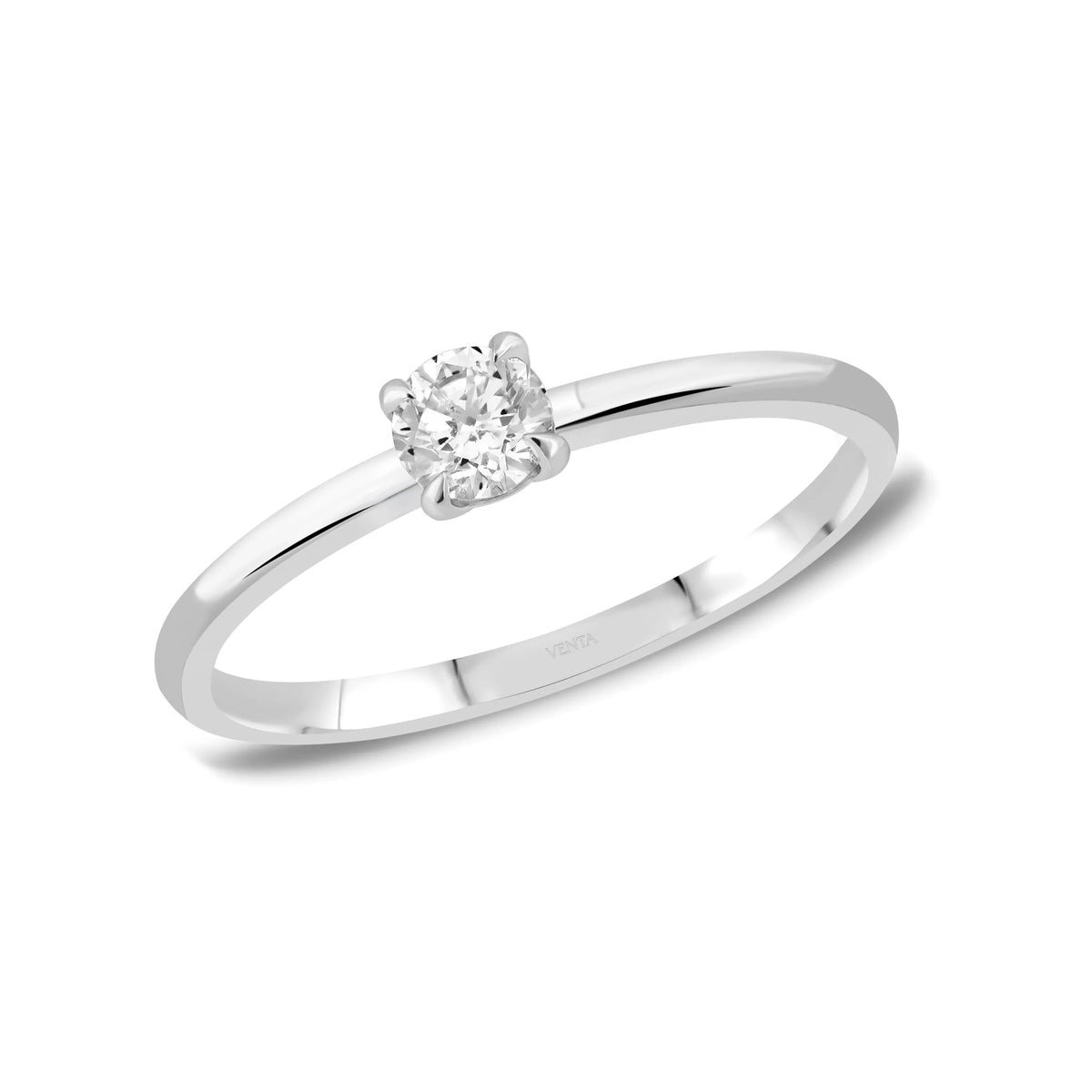 Hrd Sertifikalı 0,30 Karat E Renk Tektaş Pırlanta Yüzük, E Renk SI1 - Venta Jewelry
