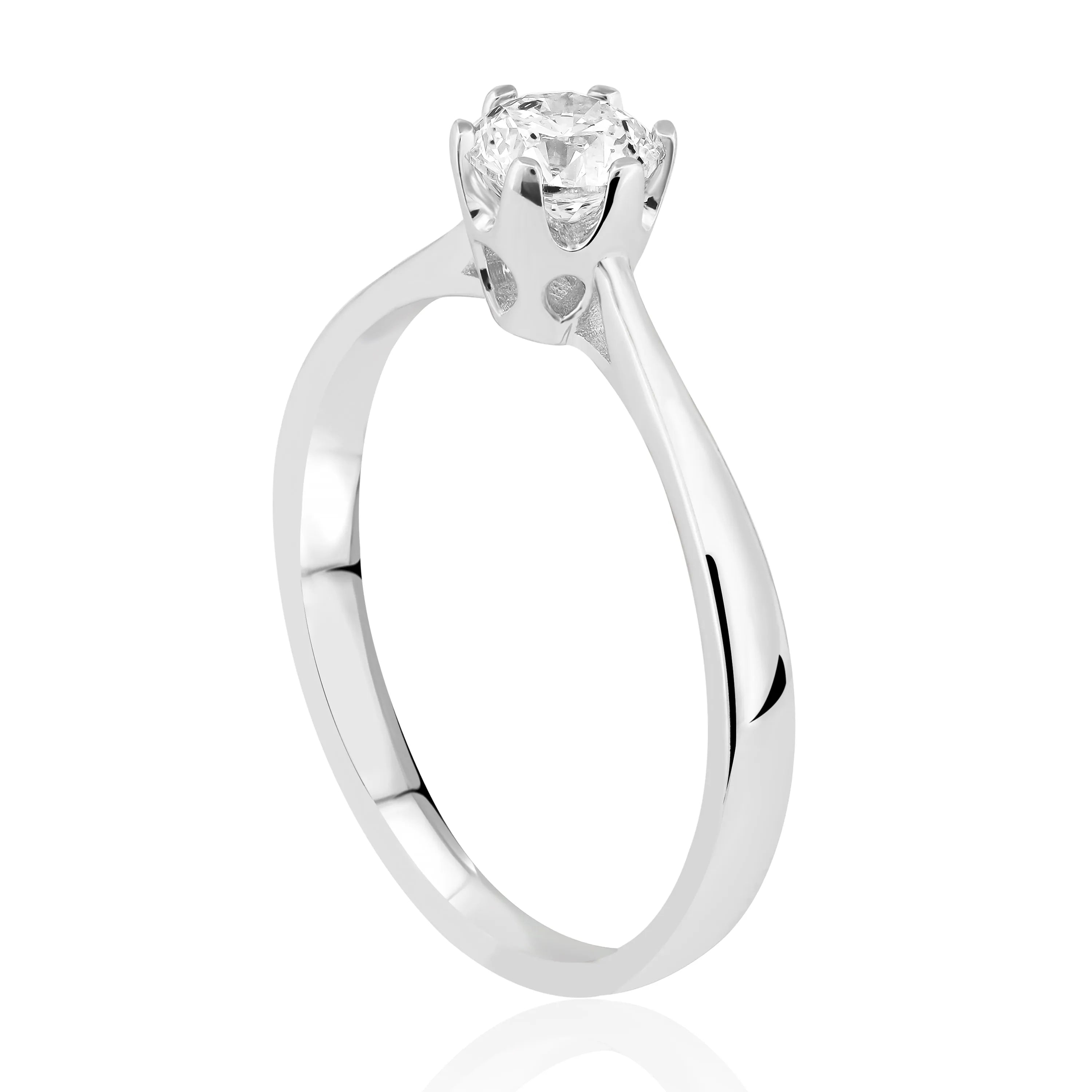 HRD Sertifikalı 0,30 Karat F Renk Tektaş Pırlanta Yüzük, F Renk SI1 - Venta Jewelry