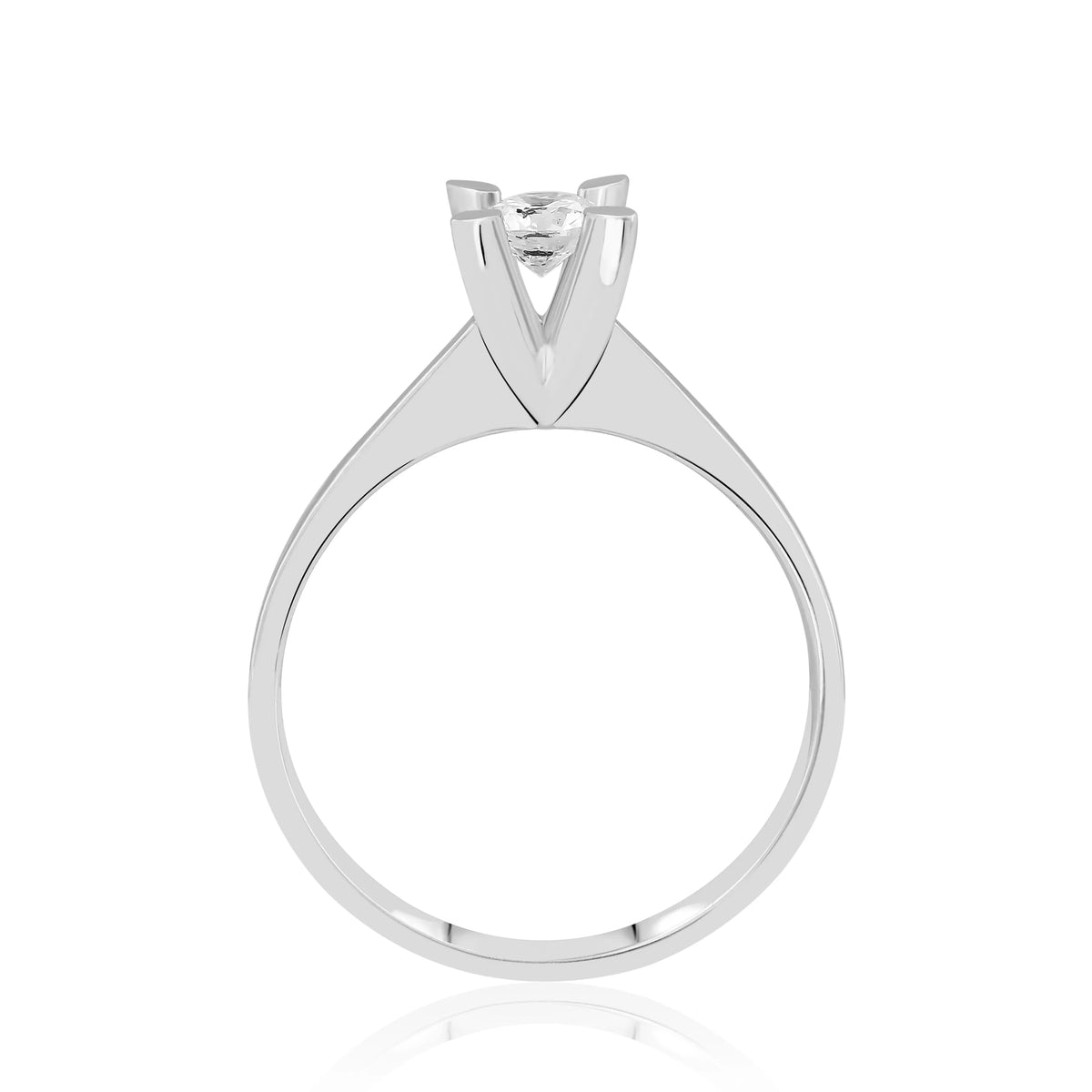 HRD Sertifikalı 0,30 Karat Tektaş Pırlanta Yüzük "Badem", G Renk SI1 - Venta Jewelry
