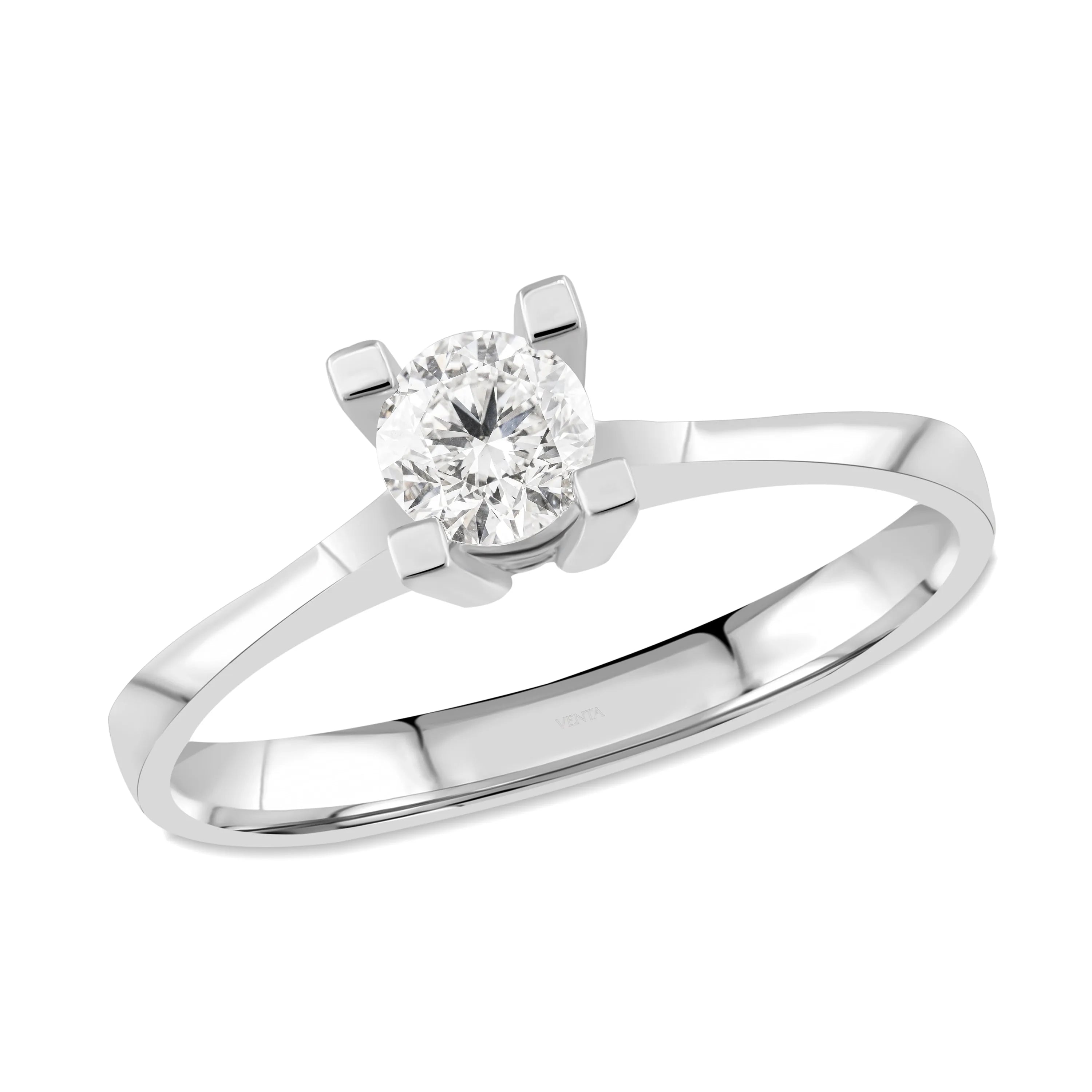 HRD Sertifikalı 0,40 Karat D Renk Tektaş Pırlanta Yüzük "Belur", D Renk SI1 - Venta Jewelry