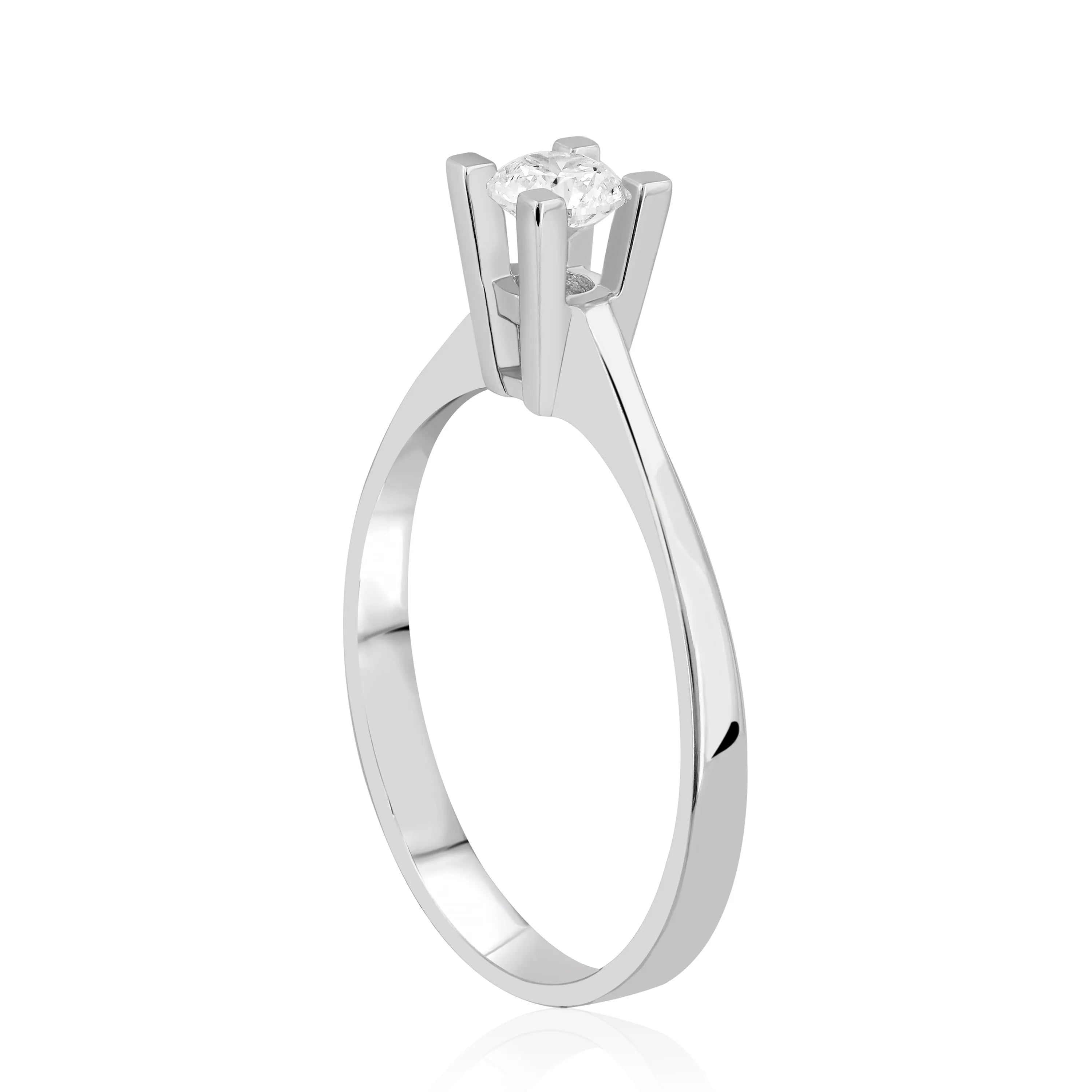 HRD Sertifikalı 0,40 Karat D Renk Tektaş Pırlanta Yüzük "Belur", D Renk SI1 - Venta Jewelry