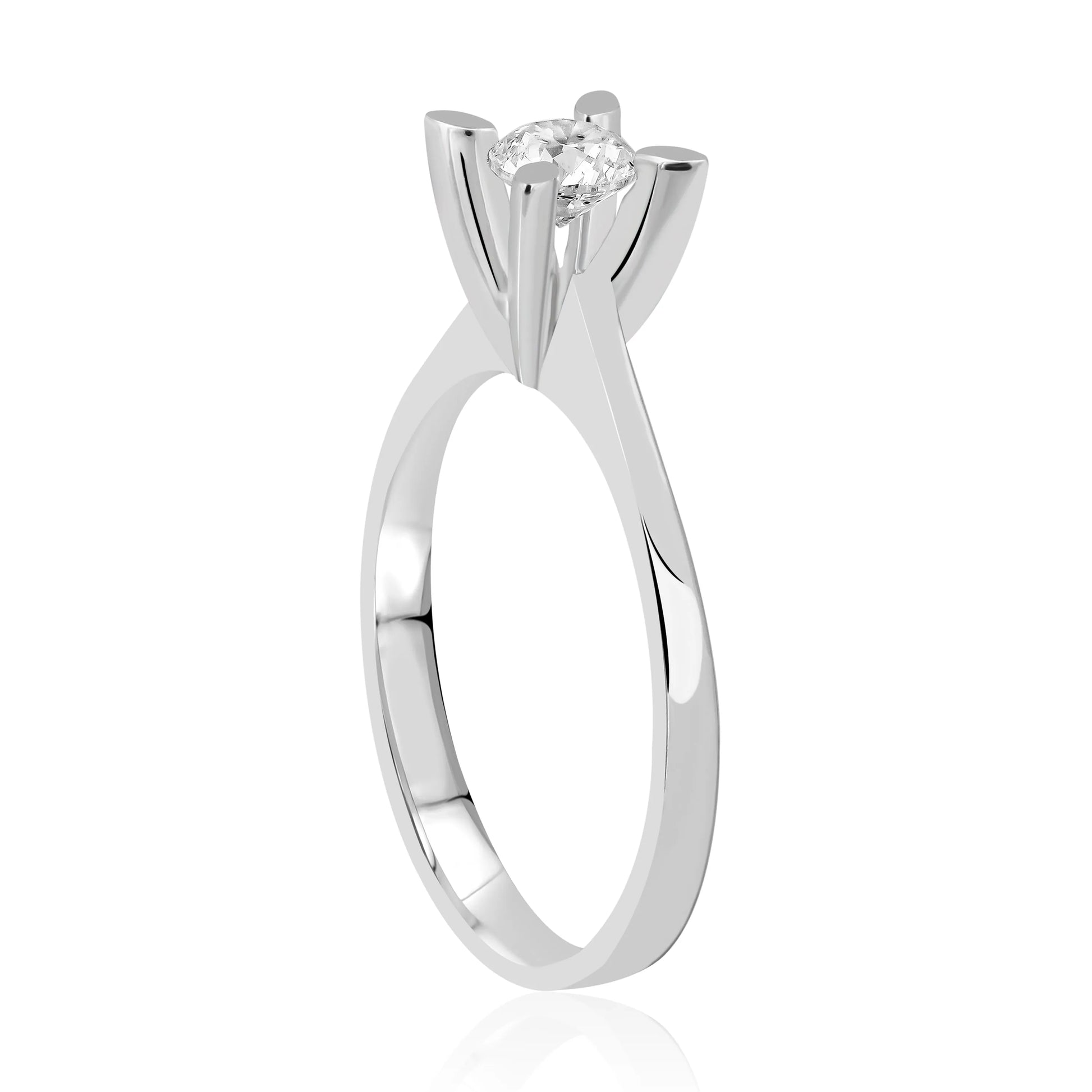 HRD Sertifikalı 0,40 Karat Tektaş Pırlanta Yüzük "Badem", E Renk SI2 - Venta Jewelry
